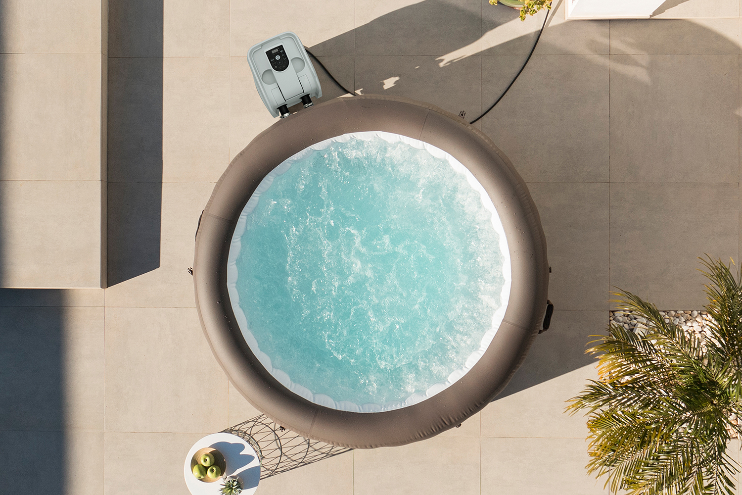 LAY-Z-SPA® Energiespar-Whirlpool Dominica HydroJet™ mit App-Steuerung, für 6 Personen Ø 196 x 71 cm, Urbanbraun
