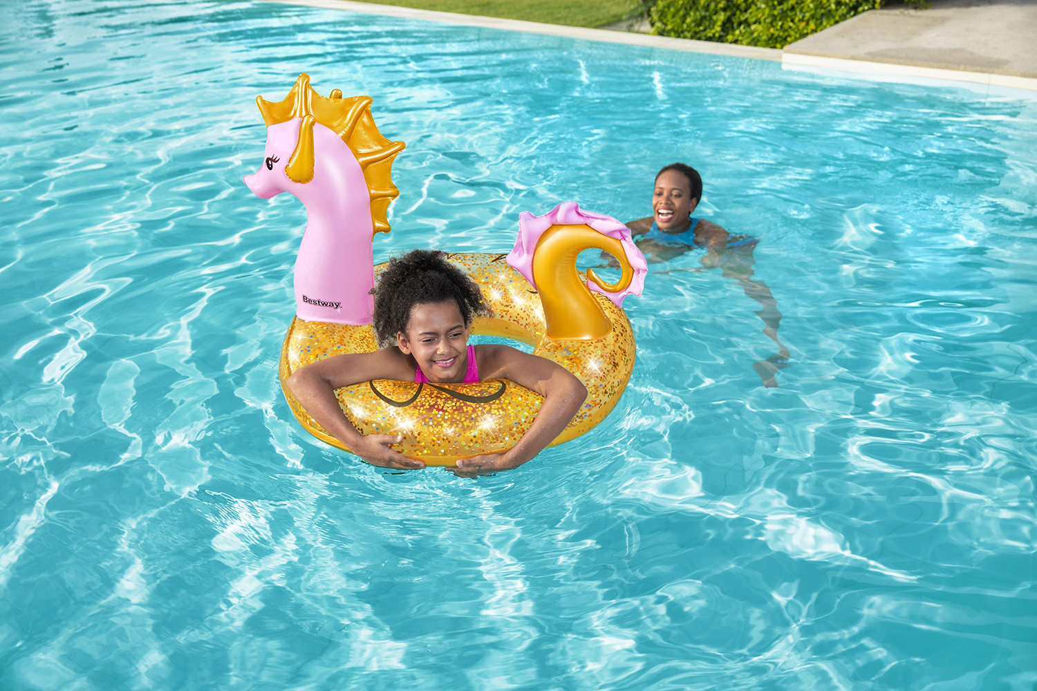 Schwimmring Glitter Seahorse 115 x 104 cm