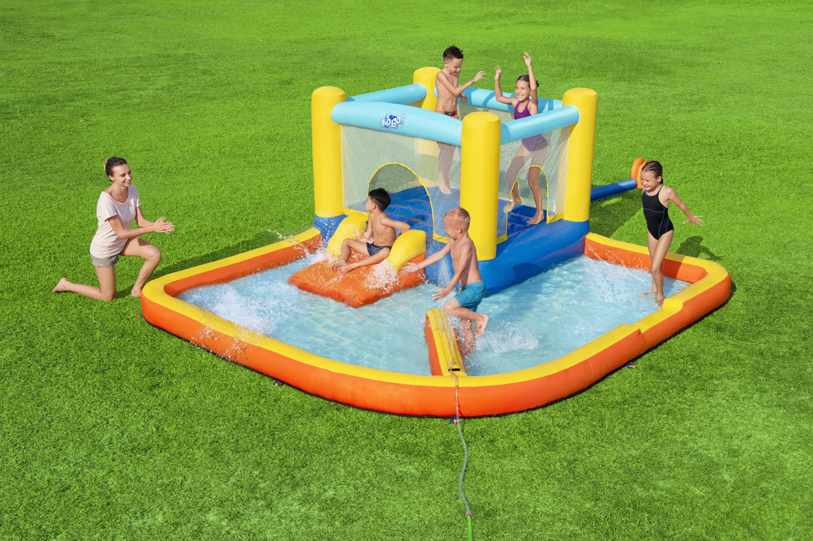 H2OGO!® Mega-Wasserpark mit Dauergebläse Beach Bounce 365 x 340 x 152 cm