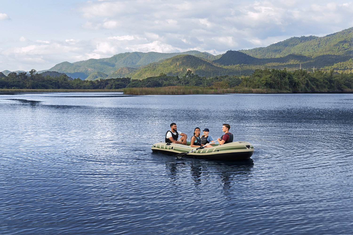 Hydro-Force™ Schlauchboot Komplett-Set Voyager™ X4 350 x 145 x 49 cm