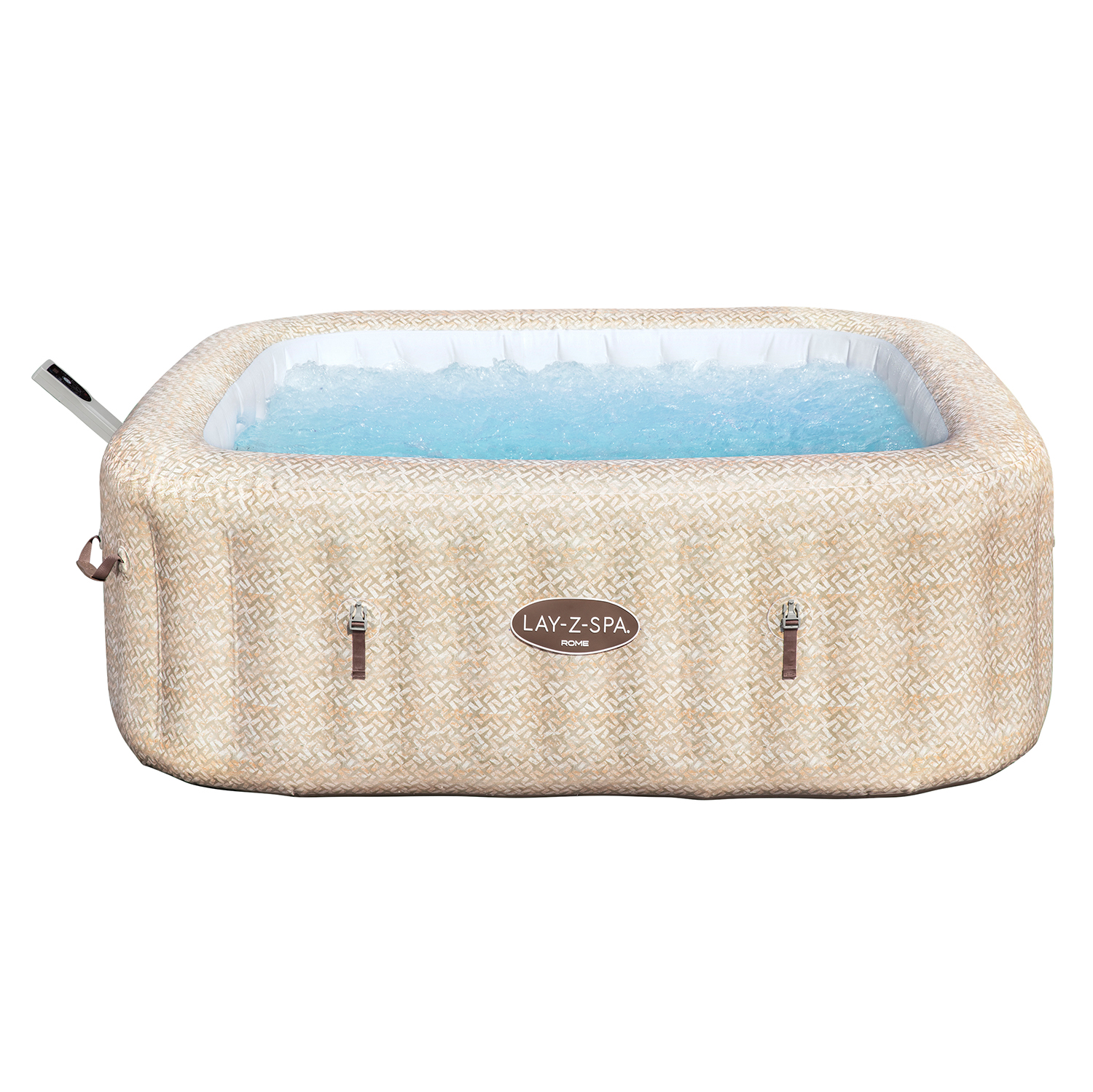 LAY-Z-SPA® Energiespar-Whirlpool Rome AirJet™ mit App-Steuerung, für 7 Pers. 201 x 201 x 71 cm, Sandmarmor-Optik