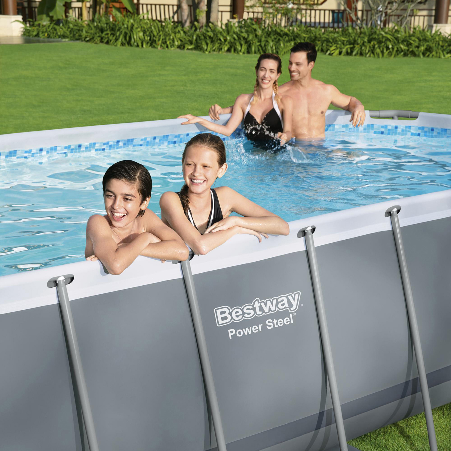 Power Steel™ Solo Pool ohne Zubehör 549 x 274 x 122 cm, grau, oval