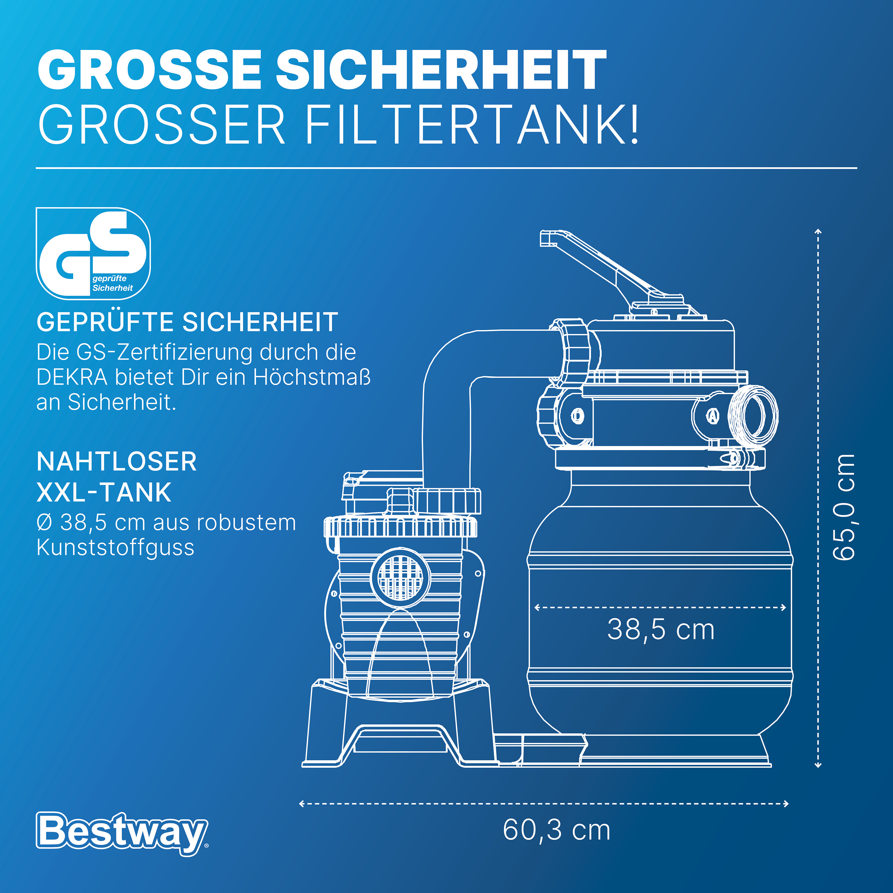 Sandfilteranlage mit Zeitschaltuhr 6.056 l/h, 230 W