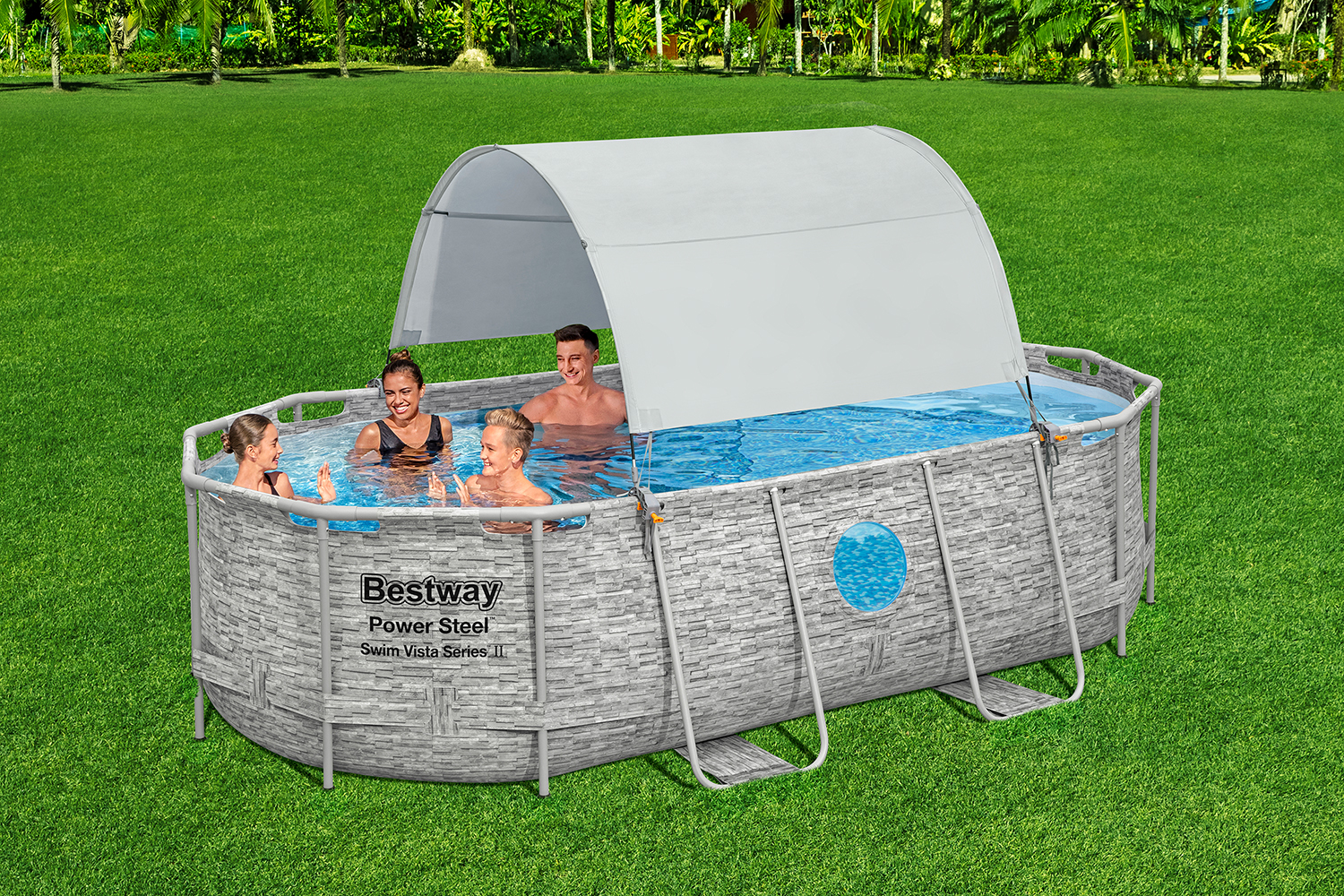 Sonnenschutzdach für eckige und ovale Pools