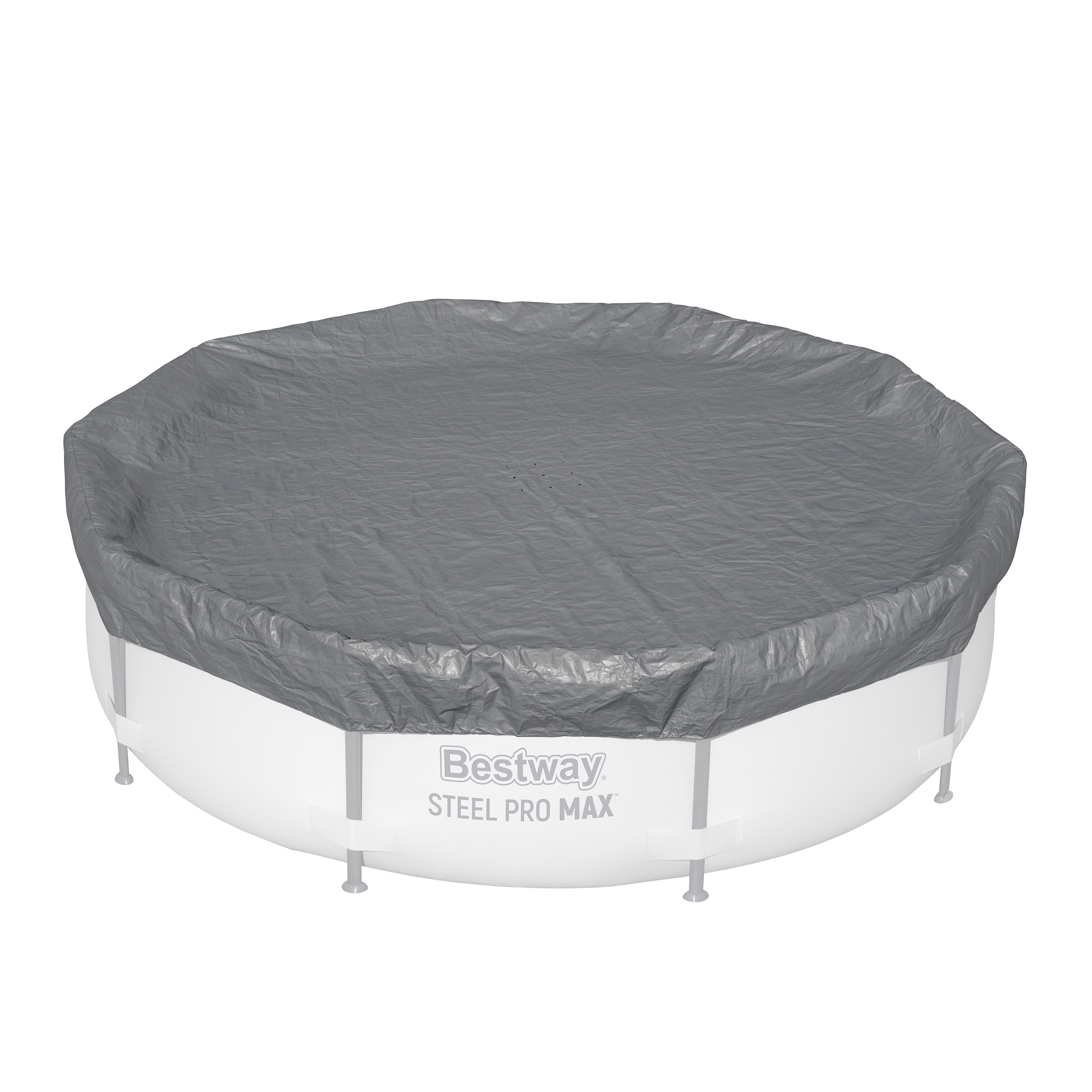 Winterfeste Premium Abdeckplane Ø 305 cm, grau, rund