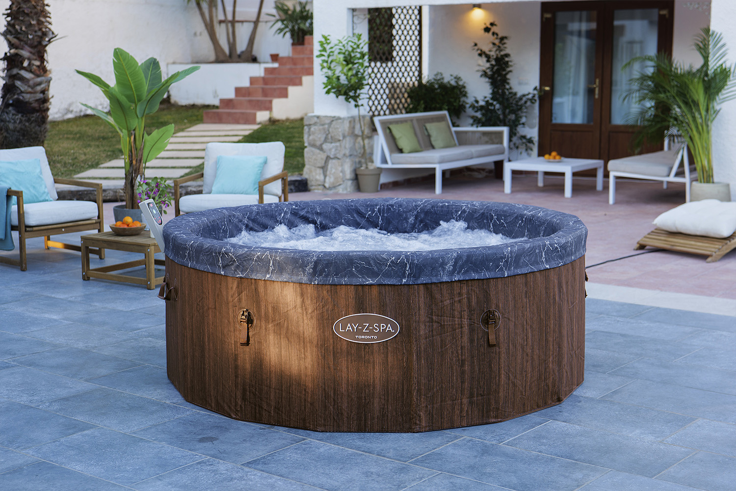 LAY-Z-SPA® Energiespar Whirlpool Toronto AirJet™ mit Schaumstoffpaneelen & App-Steuerung, für 7 Personen Ø 190 x 70 cm