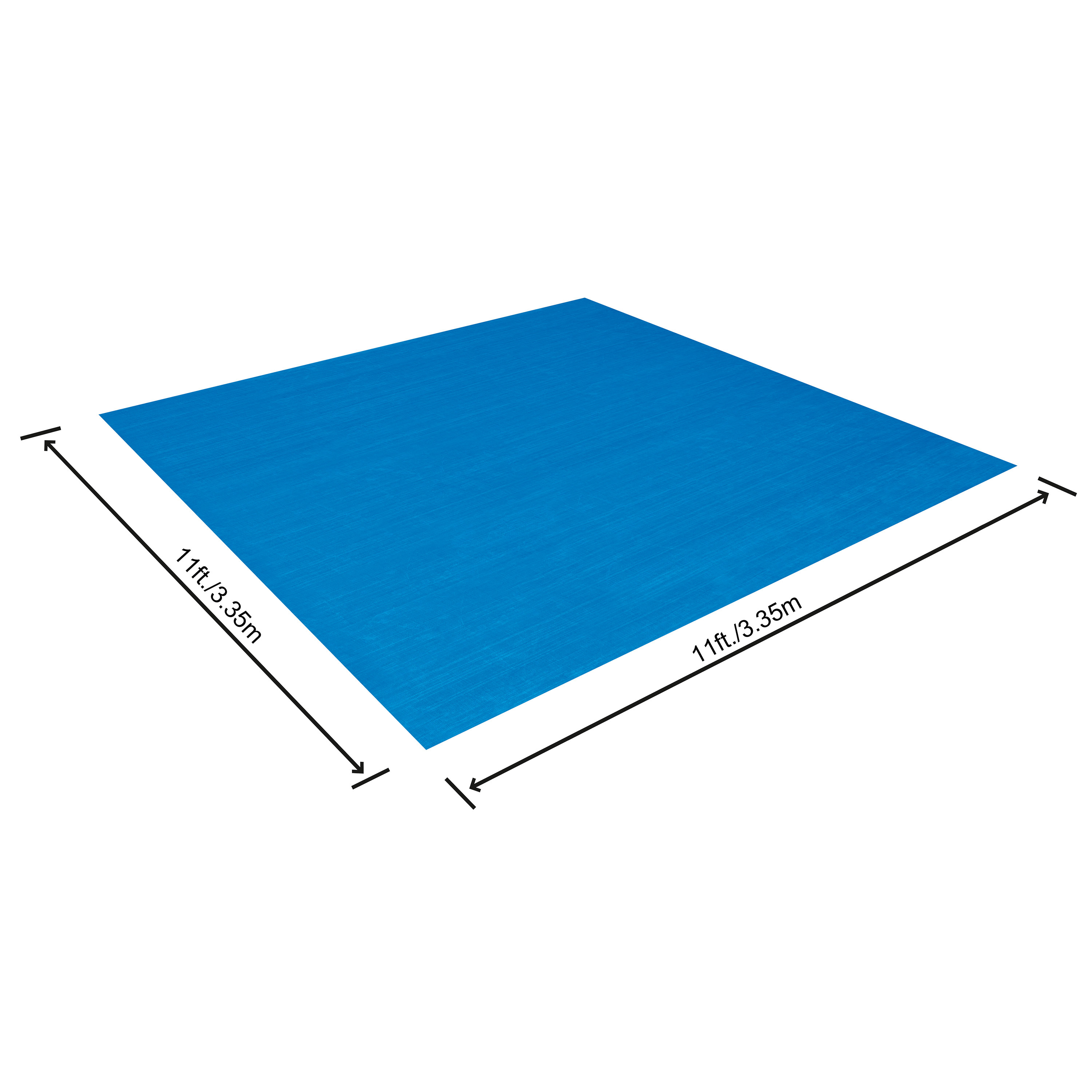 PE Bodenplane 335 x 335 cm, blau, quadratisch