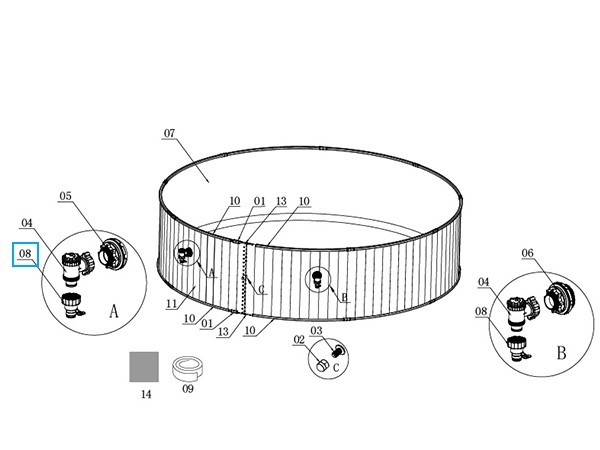 Bestway® Spare Part Hose adaptor (grey) for Hydrium™ steel wall pools Bestway® Spare Part Hose adaptor (grey) for Hydrium™ steel wall pools
