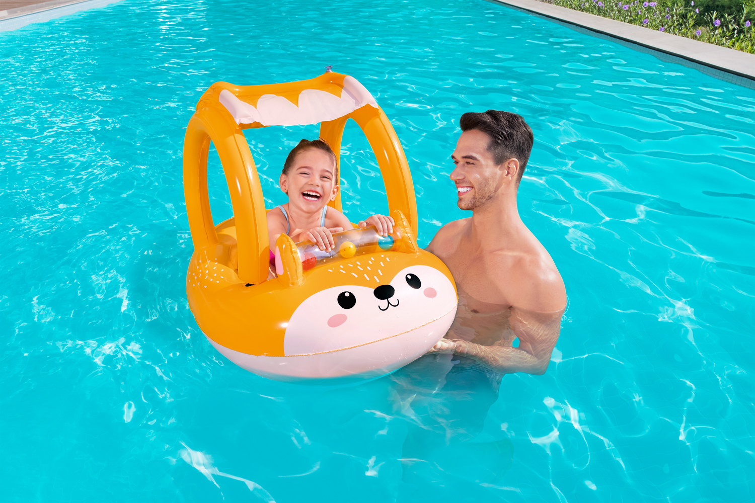 Friendly Fox™ Kinder-Schlauchboot mit Sonnenschutzdach 94 x 66 cm