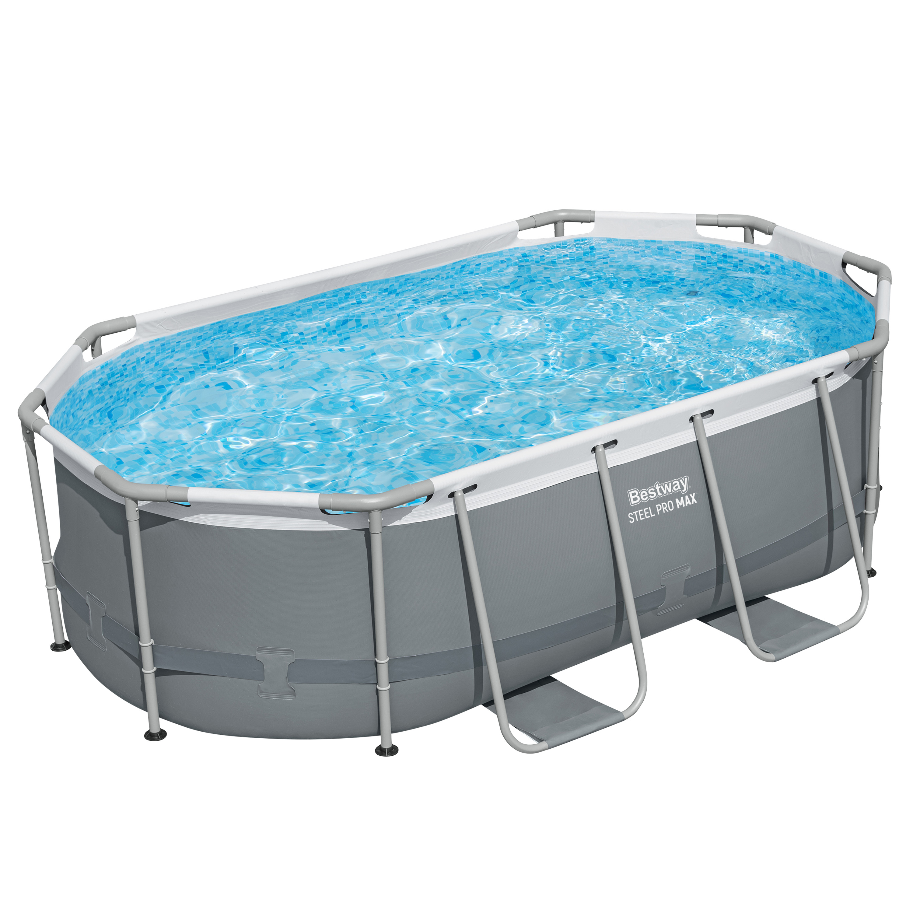Steel Pro MAX™ Solo Pool ohne Zubehör 305 x 200 x 84 cm, grau, oval