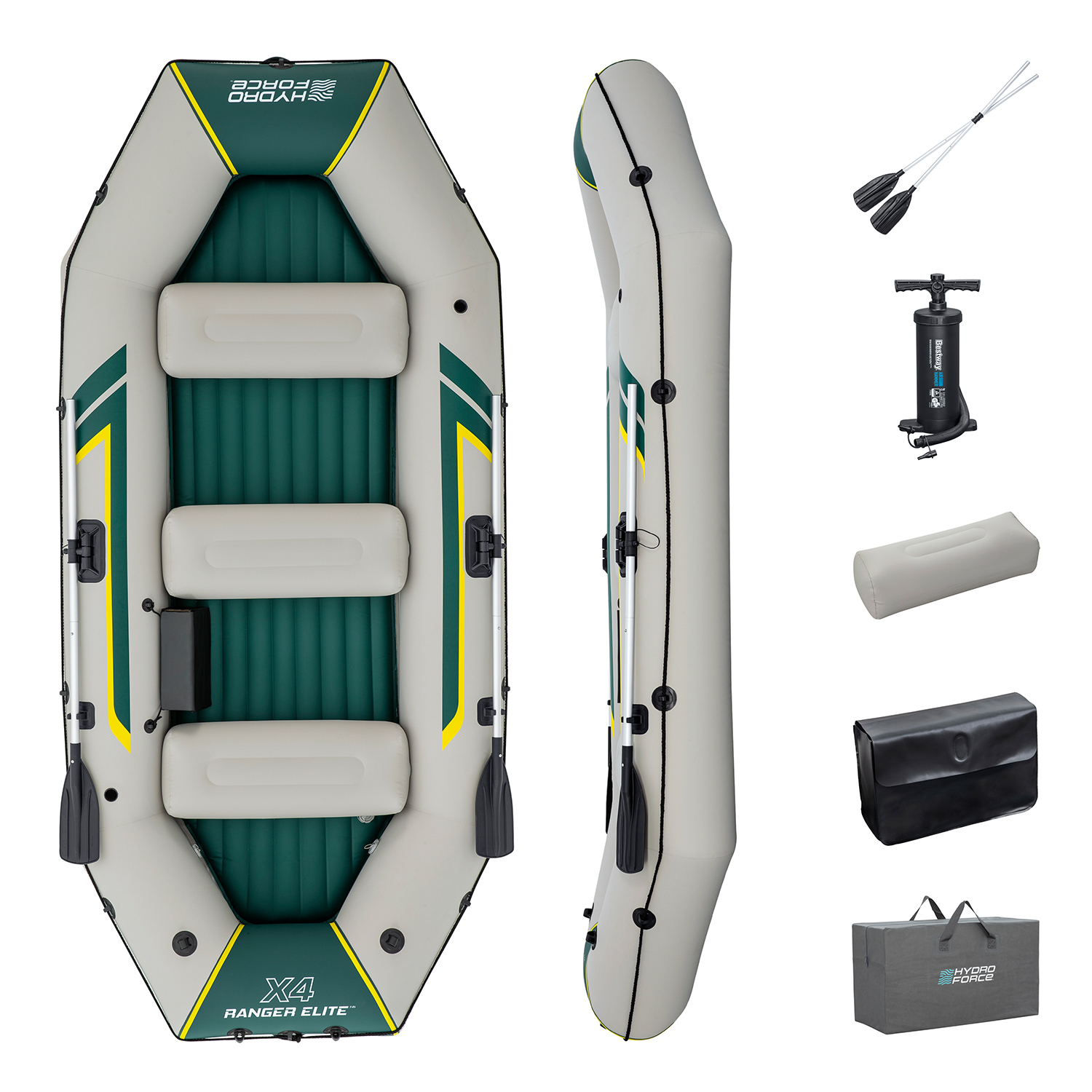 Hydro-Force™ Schlauchboot Komplett Set Ranger Elite™ X4 320 x 148 x 47 cm