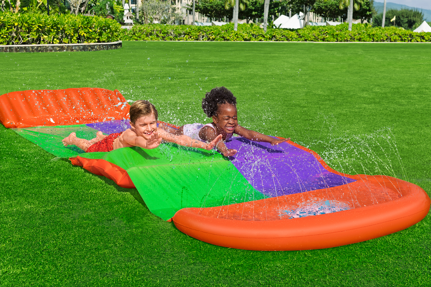 H2OGO!® 2-Personen-Rutsche SplashCoaster™ 470 x 138 x 30,5 cm