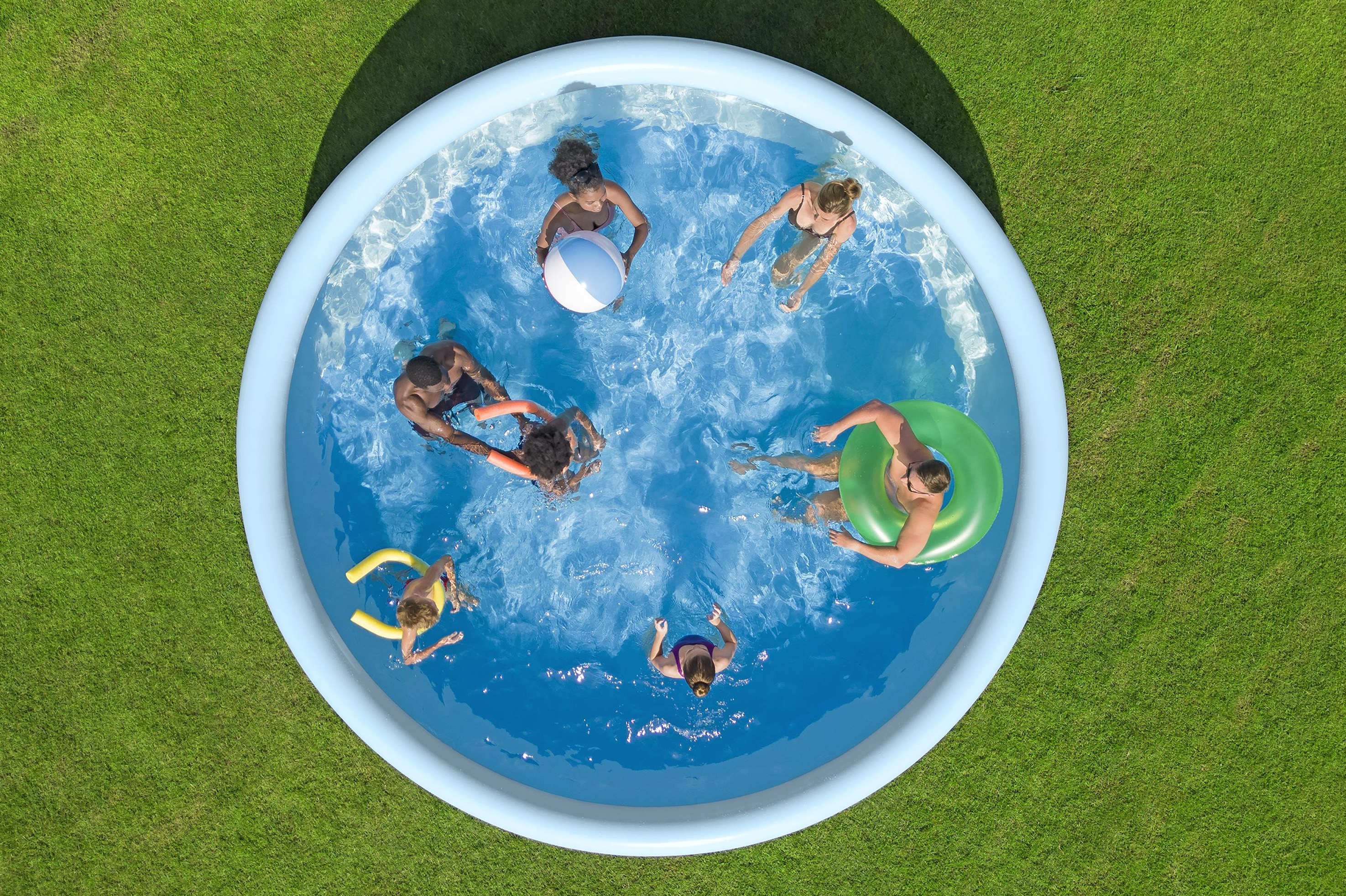 Fast Set™ Aufstellpool Set mit Filterpumpe Ø 457 x 107 cm, Grafisches Liniendesign, rund