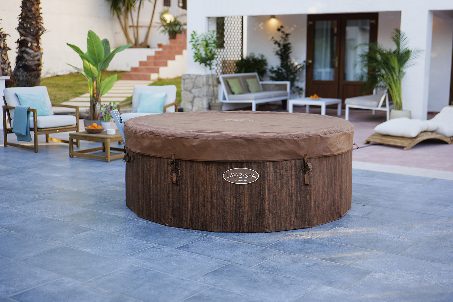 LAY-Z-SPA® Energiespar Whirlpool Toronto AirJet™ mit Schaumstoffpaneelen & App-Steuerung, für 7 Personen Ø 190 x 70 cm