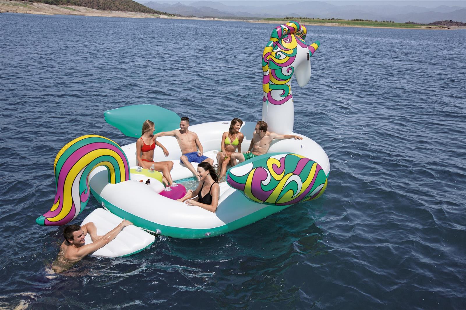 6-Personen-Badeinsel Einhorn 590 x 404 cm