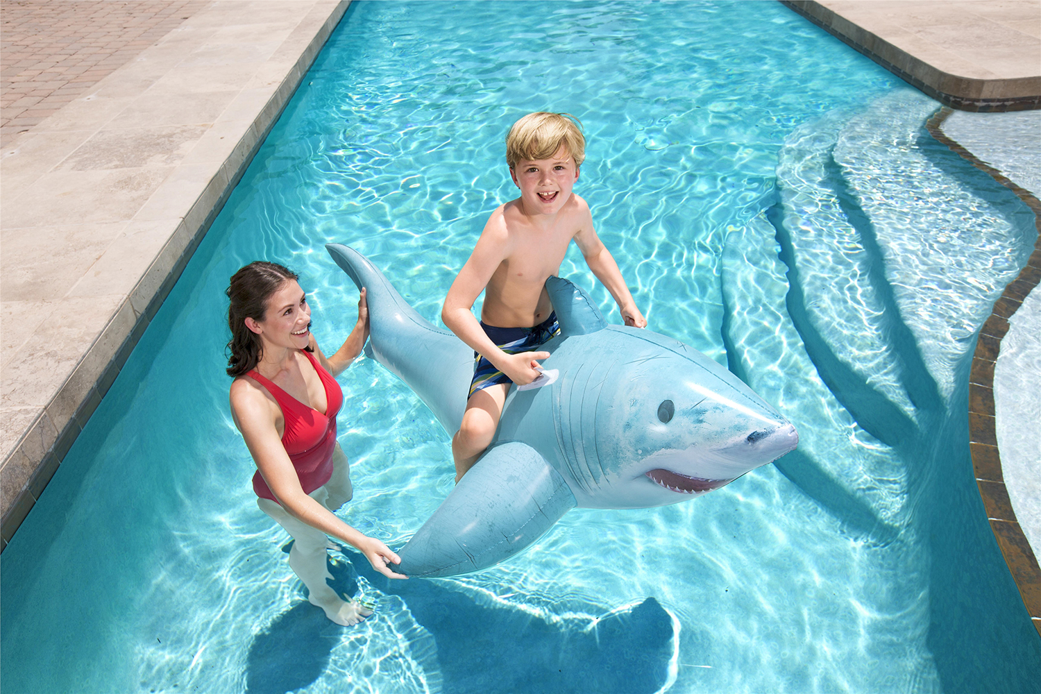 Bestway® 6' x 40"/1.83m x 1.02m Realistic Shark Ride-On Bestway® 6' x 40"/1.83m x 1.02m Realistic Shark Ride-On
