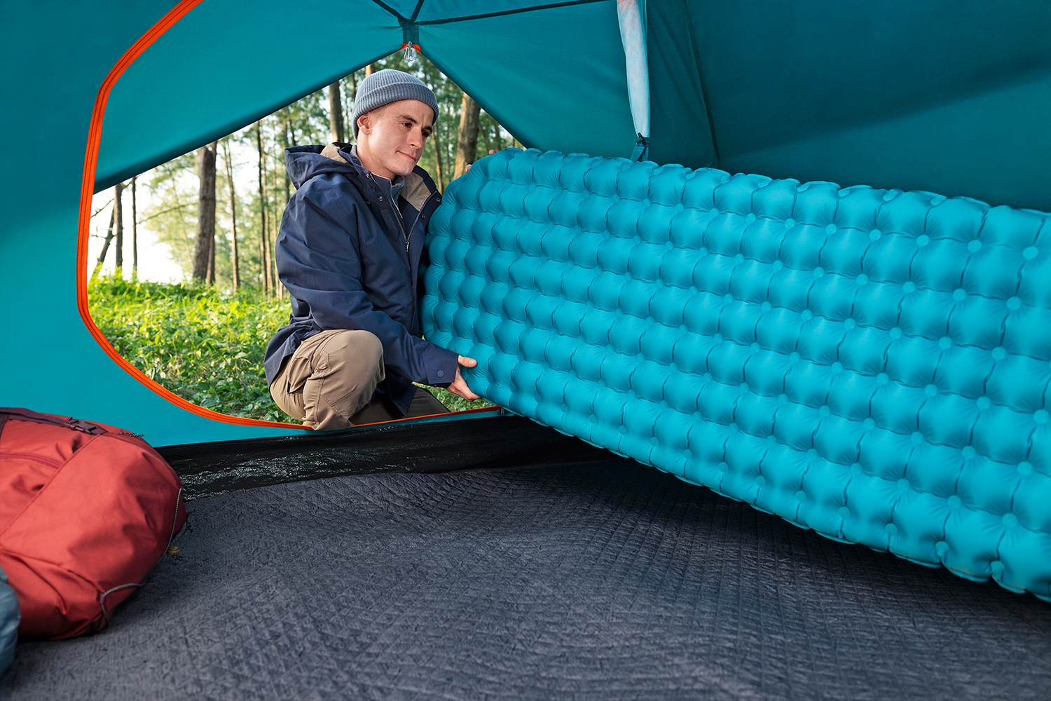 Aufblasbare Single-Isomatte AlpineLite™ für Mumienschlafsäcke 183 x 51 x 7,5 cm