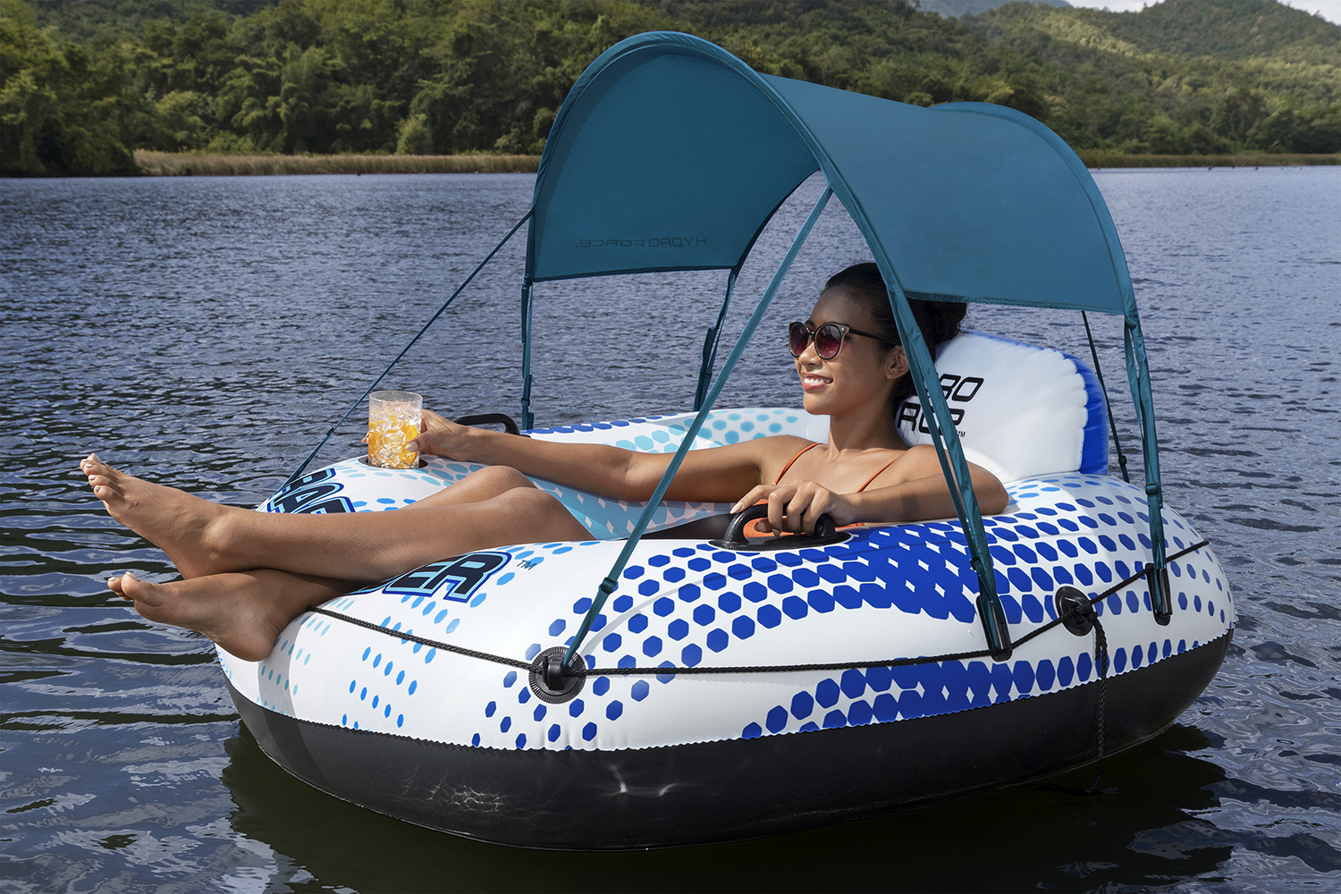 Schwimmring Rapid Rider™ mit Sonnenschutzdach 123 x 123 x 51 cm