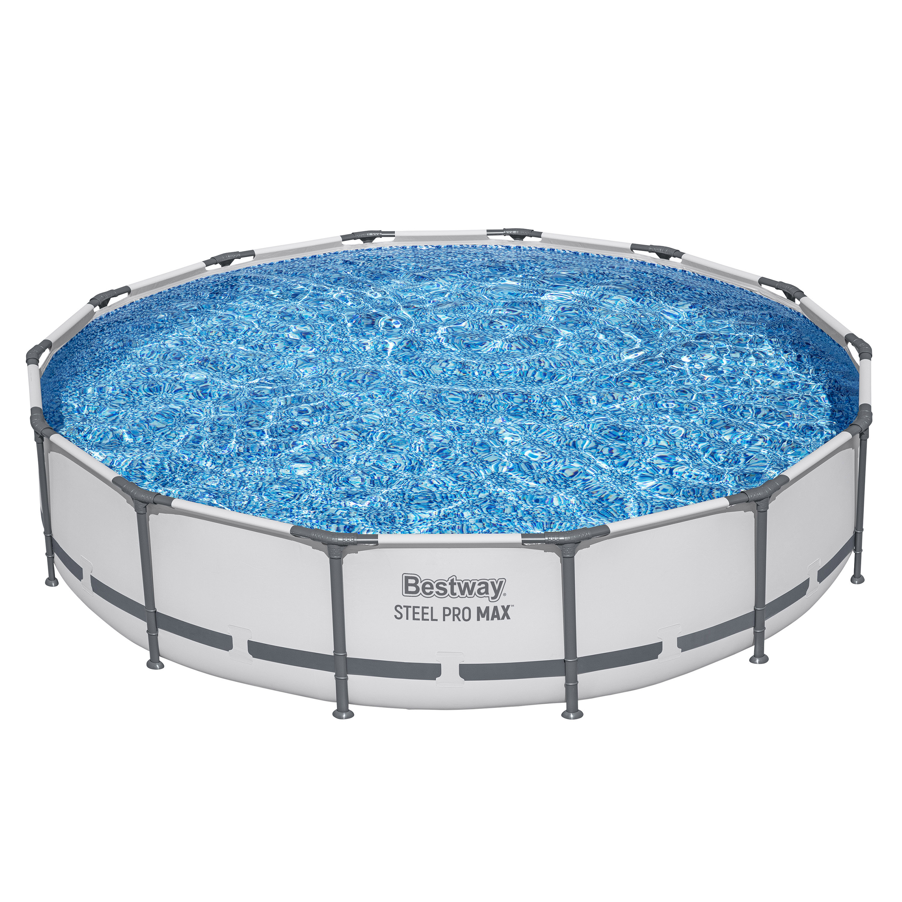 Steel Pro MAX™ Frame Pool Set mit Filterpumpe Ø 427 x 84 cm, lichtgrau, rund
