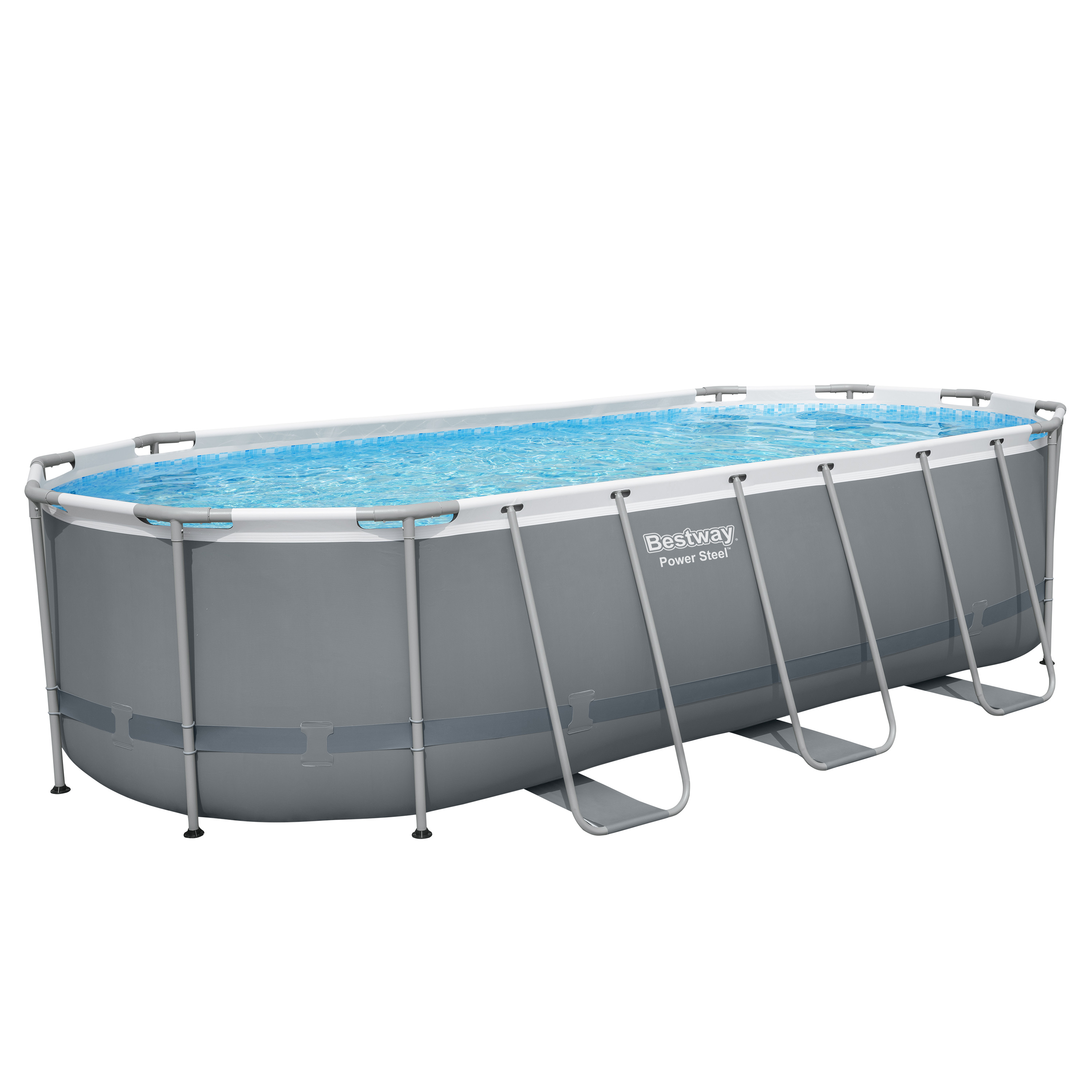 Power Steel™ Solo Pool ohne Zubehör 549 x 274 x 122 cm, grau, oval