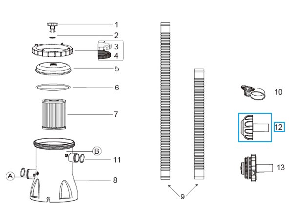 Bestway® Spare Part pool inlet strainer (grey / Ø 32 mm) for pools