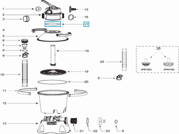 Bestway® Spare Part Top seal for Flowclear™ sand filter unit (exept 7.571 / 8.237 l/h)