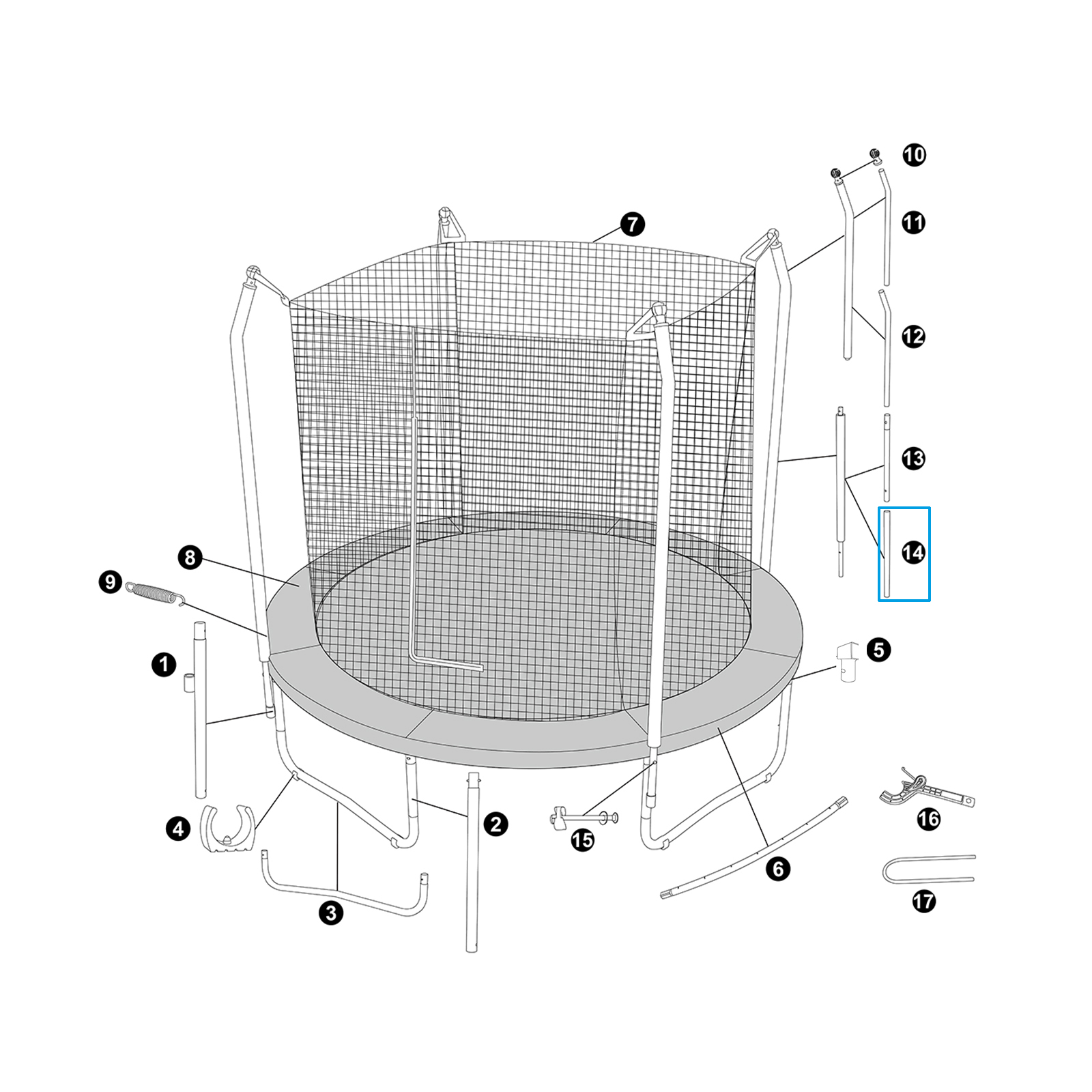 Bestway® Spare Part Foam for Lower Frame Support 10' x 8'4"/3.05m x 2.55m Xtreme Air Trampoline
