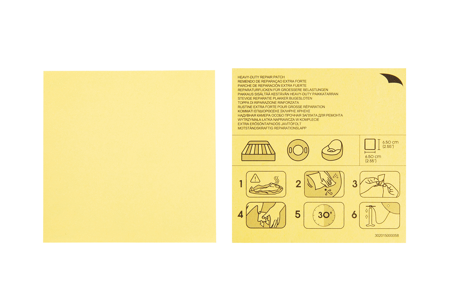 Selbstklebende Reparaturflicken 6,5 x 6,5 cm, 10 Stück Selbstklebende Reparaturflicken 6,5 x 6,5 cm, 10 Stück