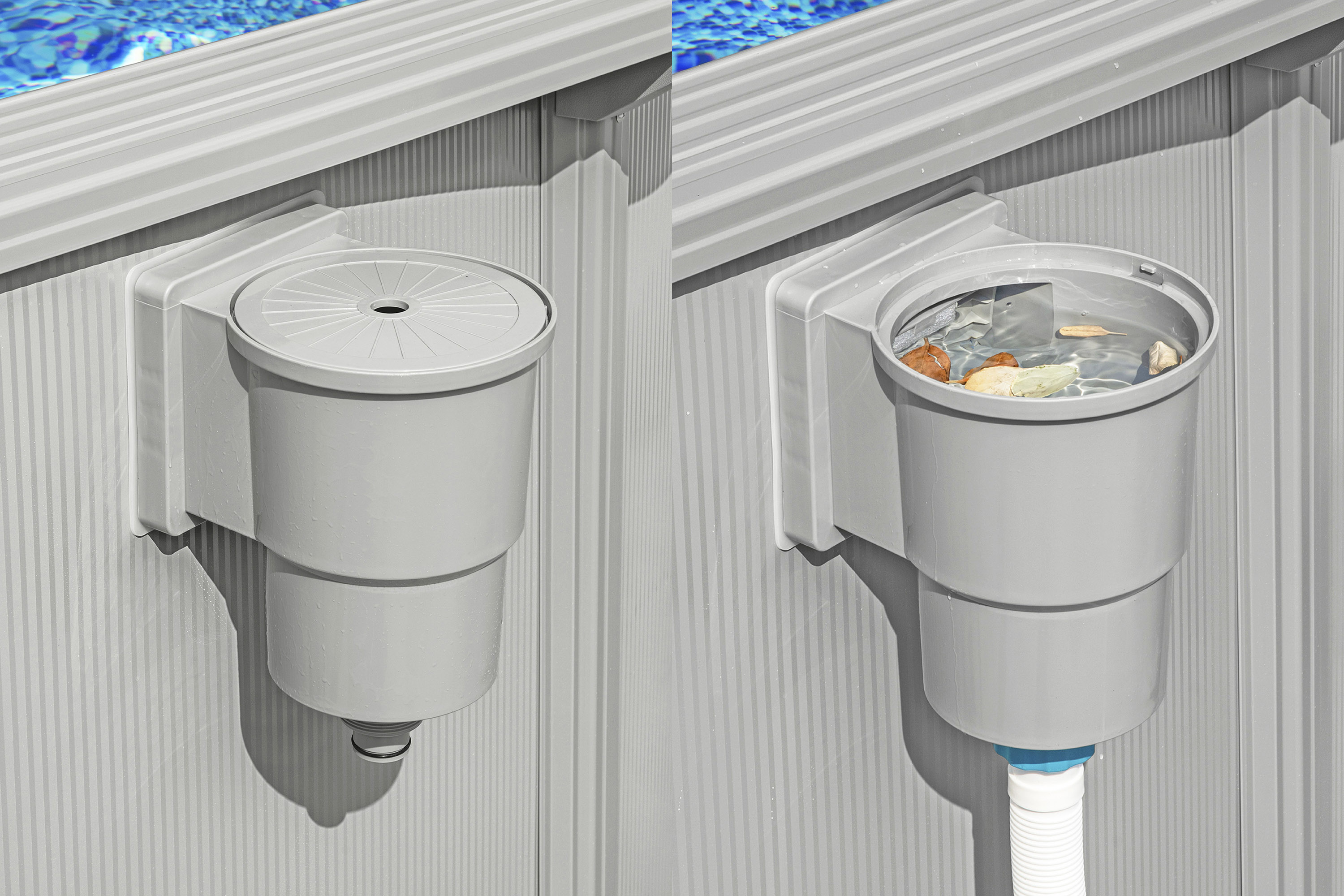 Hydrium™ Stahlwandpool Komplett Set mit Sandfilteranlage Ø 305 x 122 cm, granitgrau, rund