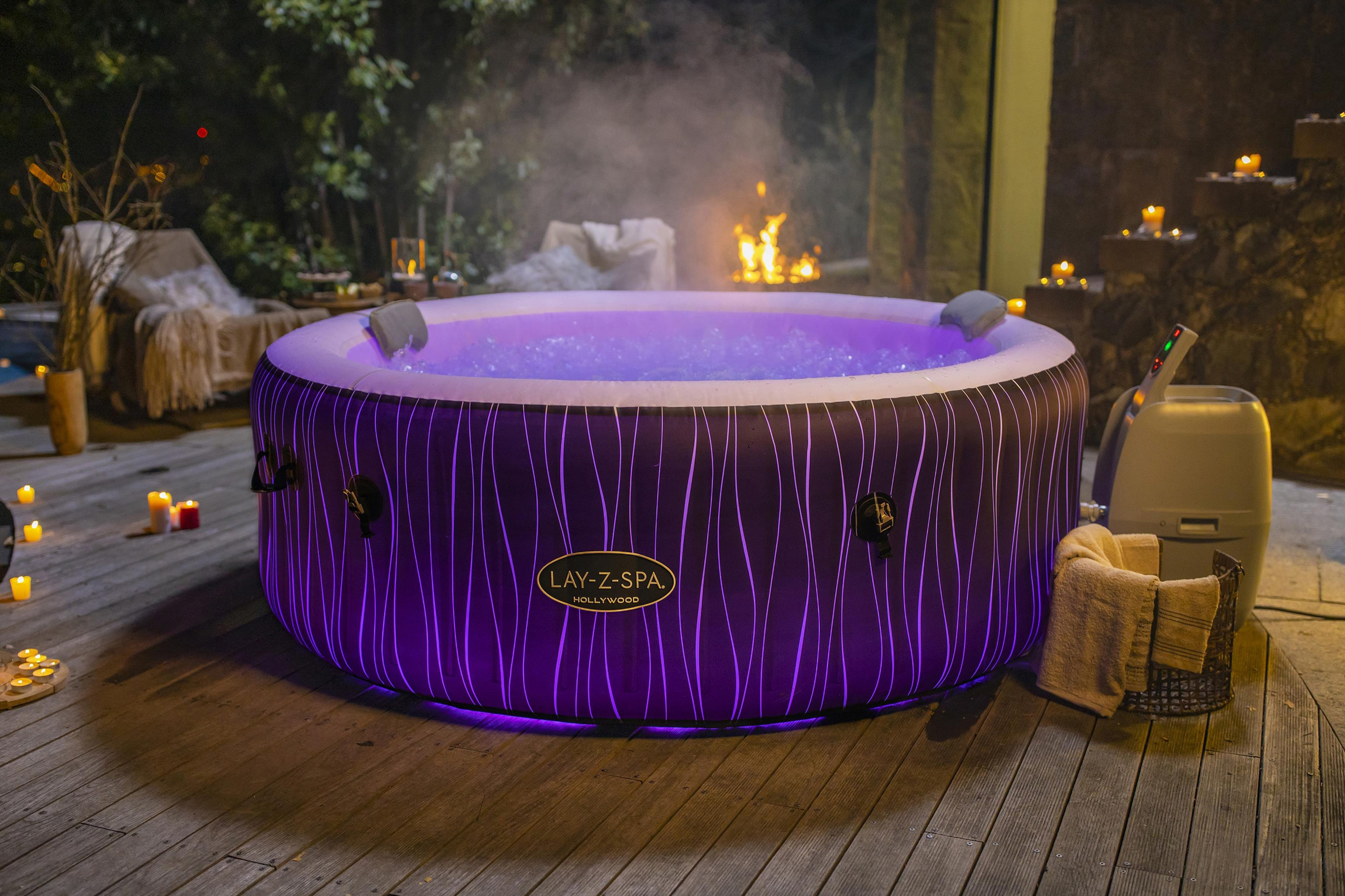 LAY-Z-SPA® LED Whirlpool Hollywood AirJet™ Ø 196 x 66 cm, rund