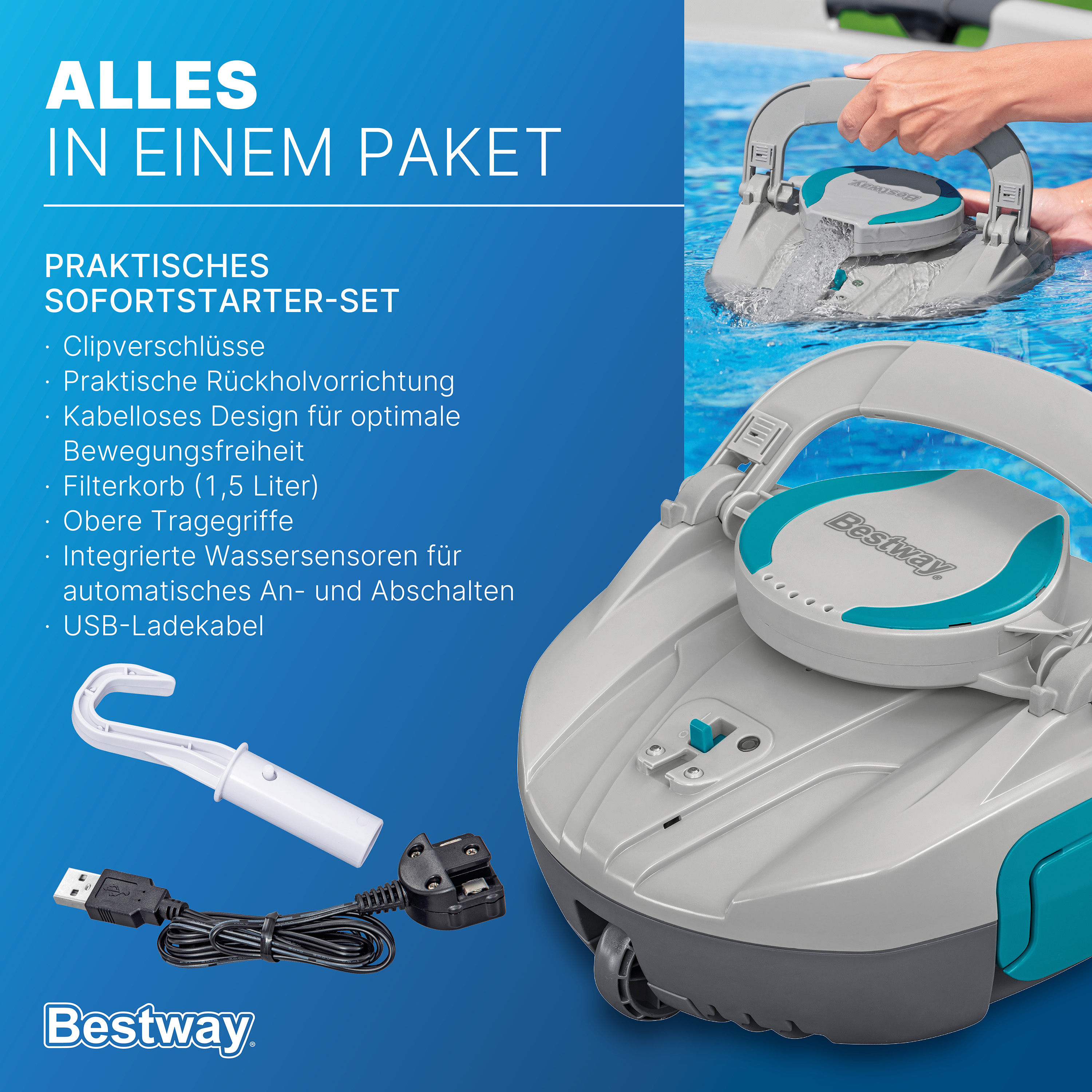 Autonomer, akkubetriebener Poolroboter AquaTronix™ G100