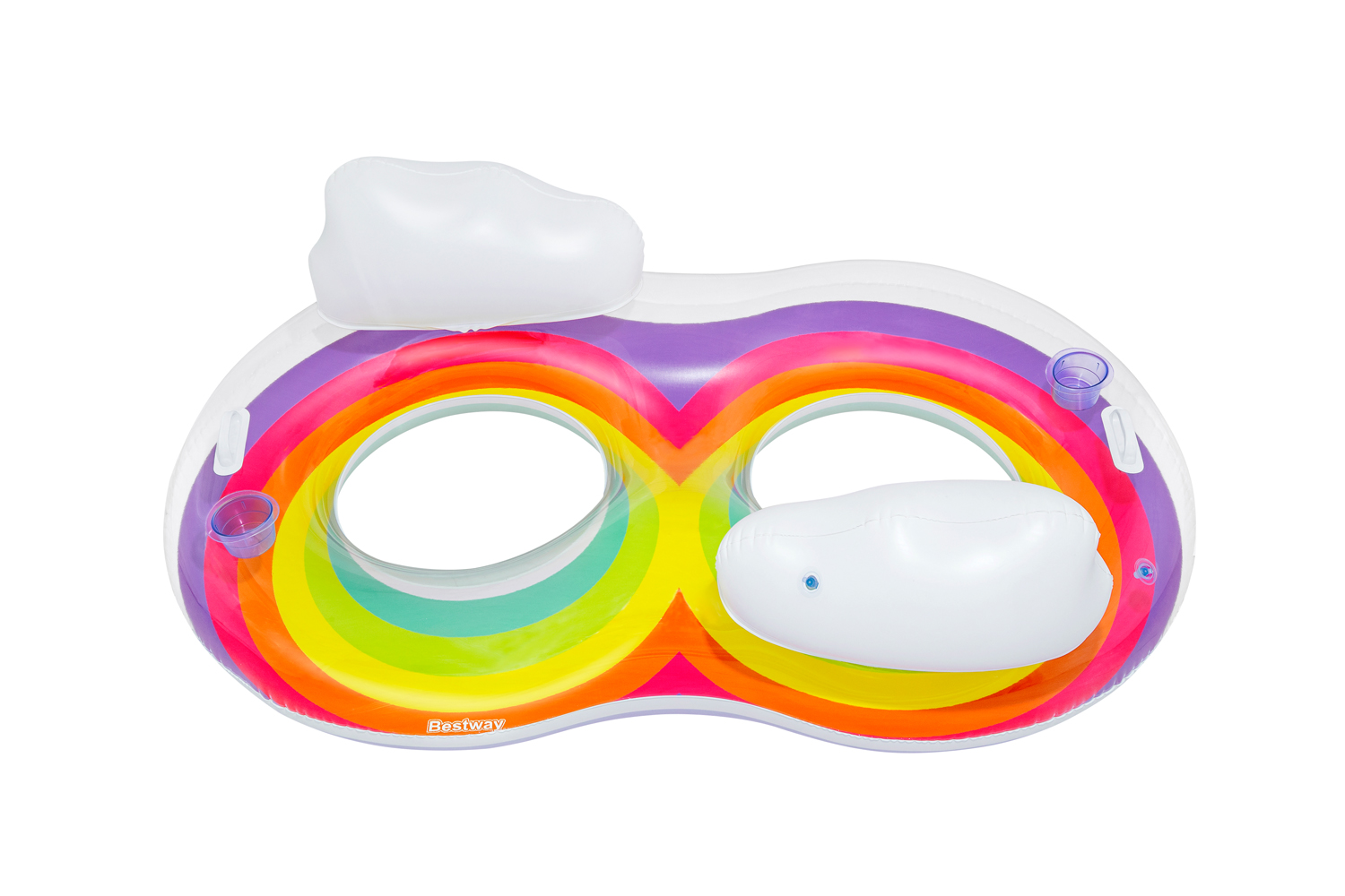 Rainbow Dreams™ 2-Personen-Schwimmring mit Kopfstütze 186 x 116 cm