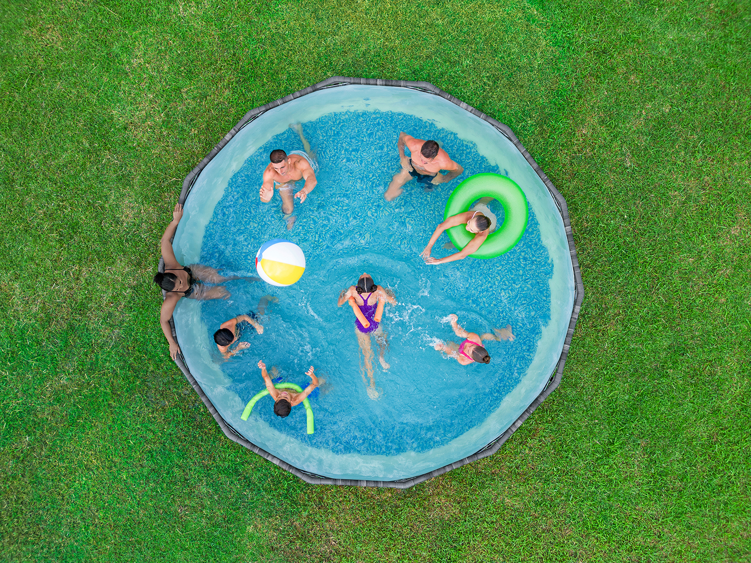 Steel Pro MAX™ Auftstellpool-Komplett-Set mit Filterpumpe Ø 427 x 107 cm, Holz-Optik (Mooreiche), rund