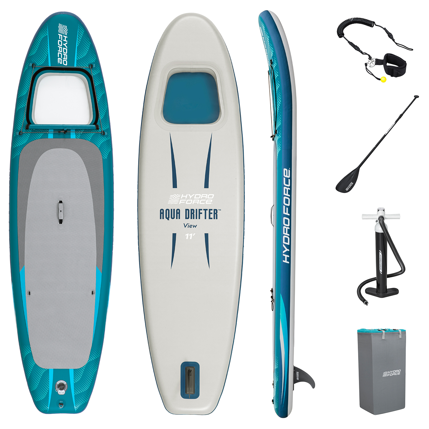 Hydro Force® SUP Freizeit Board-Set Aqua Drifter™ View 335 x 91,5 x 15 cm