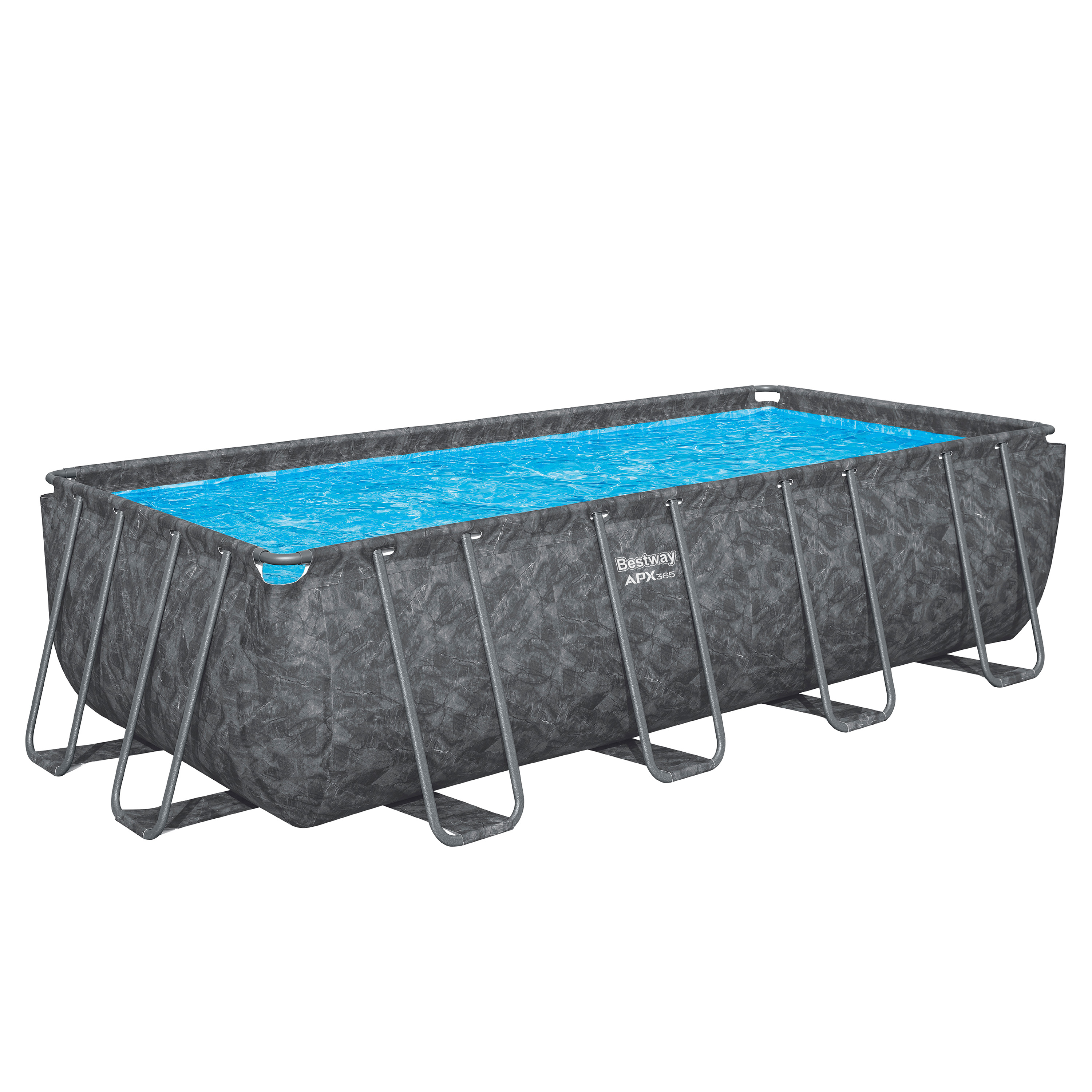 APX365™ Winterfester Solo Pool ohne Zubehör 549 x 274 x 132 cm, Marmor-Optik (Dunkel), eckig