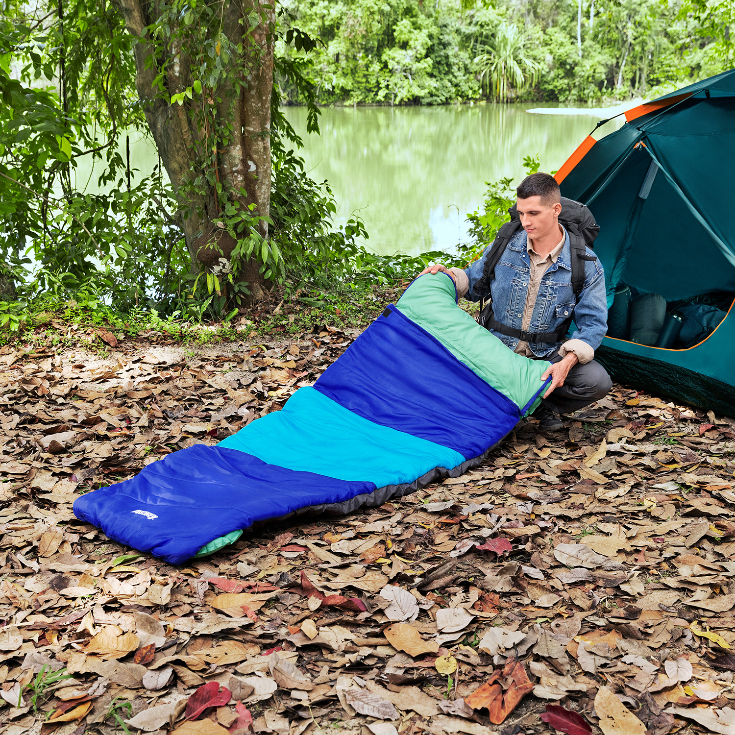 2-in-1-Schlafsack Wanderlite™ mit integrierbarer, aufblasbarer Isomatte 203 x 75 x 9 cm