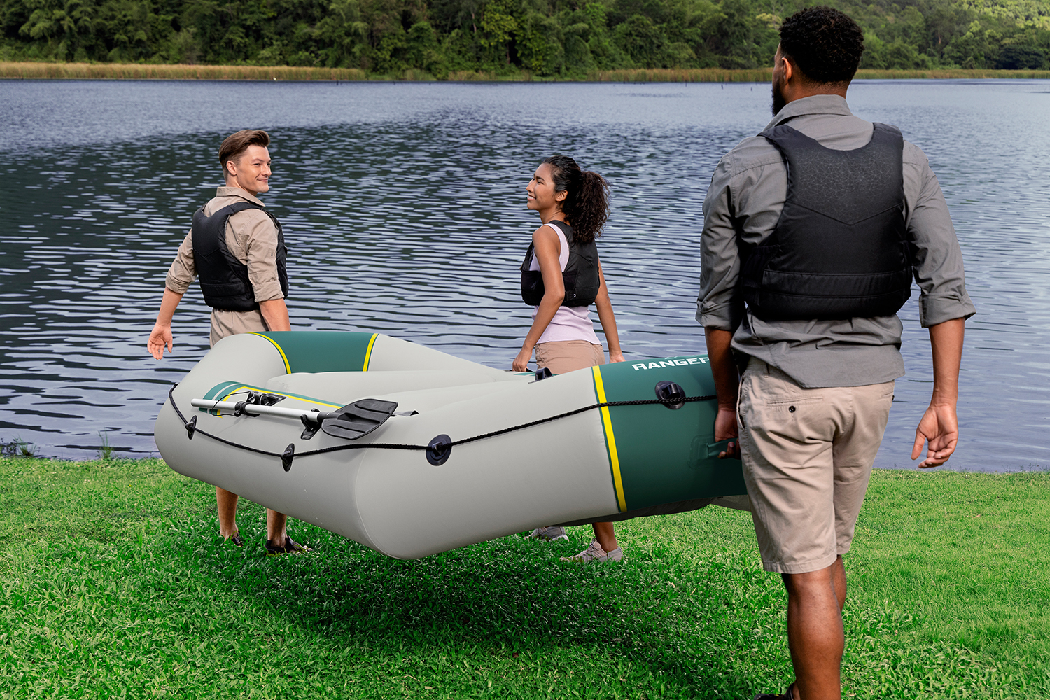 Hydro-Force™ Schlauchboot Komplett Set Ranger Elite™ X4 320 x 148 x 47 cm