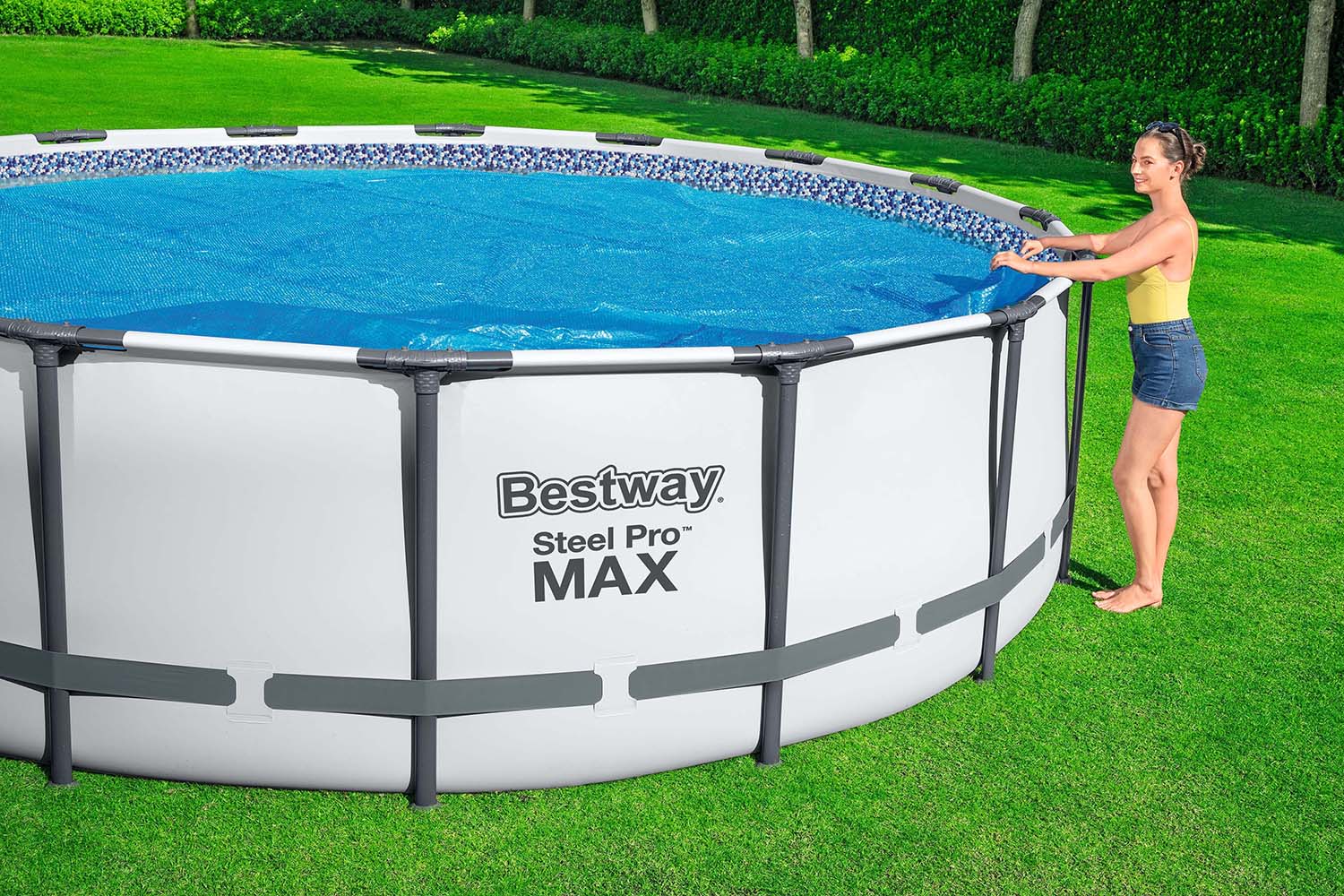 PE Solarabdeckplane Ø 417 cm, blau, rund PE Solarabdeckplane Ø 417 cm, blau, rund