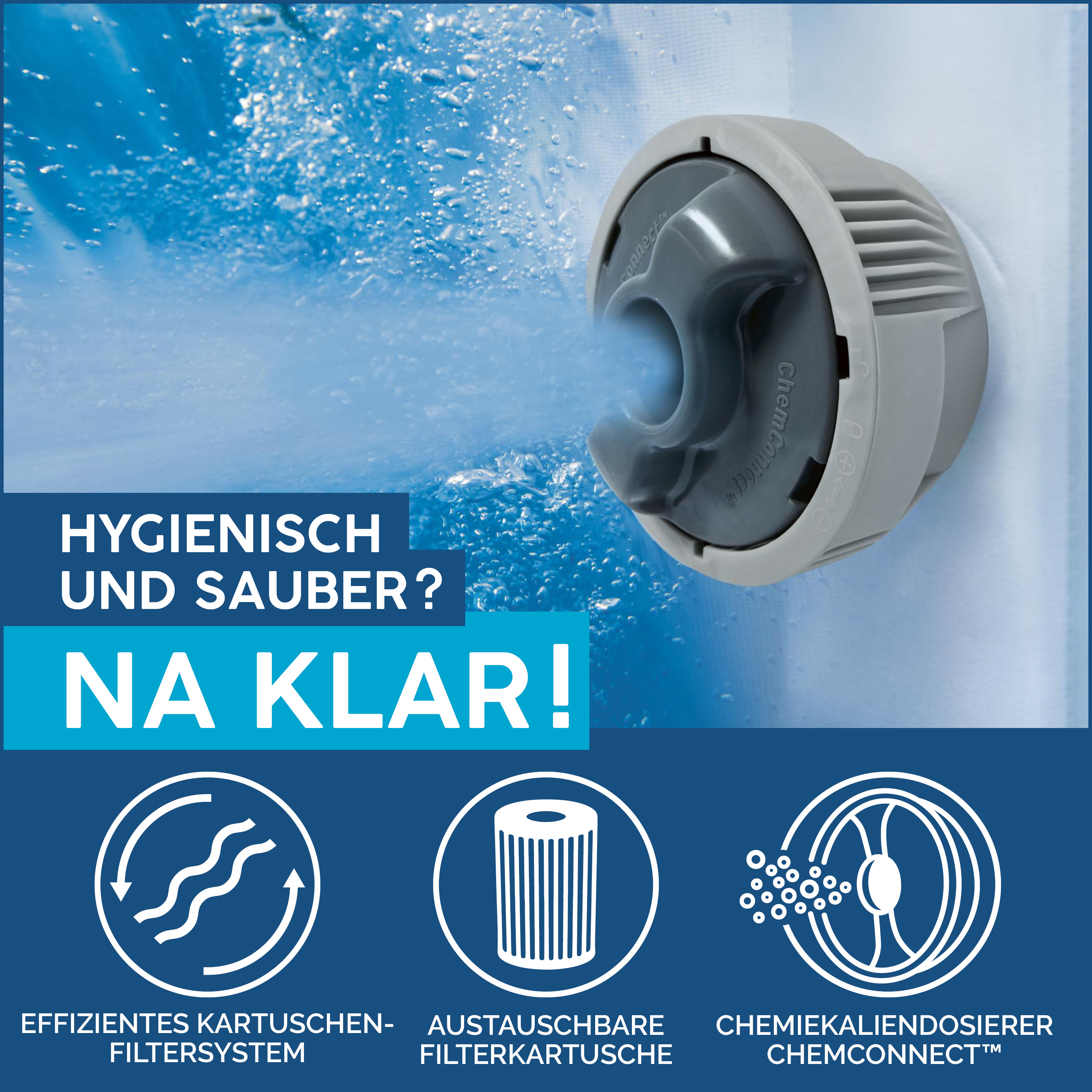 LAY-Z-SPA® Whirlpool Hawaii  AirJet™ 180 x 180 x 71 cm, eckig