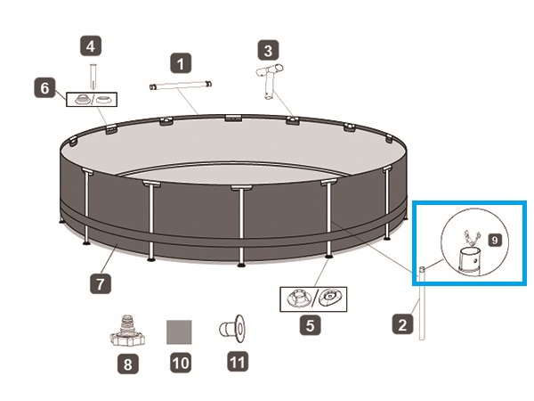 Bestway® Spare Part Spring pin (white) for Steel Pro™ pool Ø 457 x 76/84 cm (2017), round Bestway® Spare Part Spring pin (white) for Steel Pro™ pool Ø 457 x 76/84 cm (2017), round