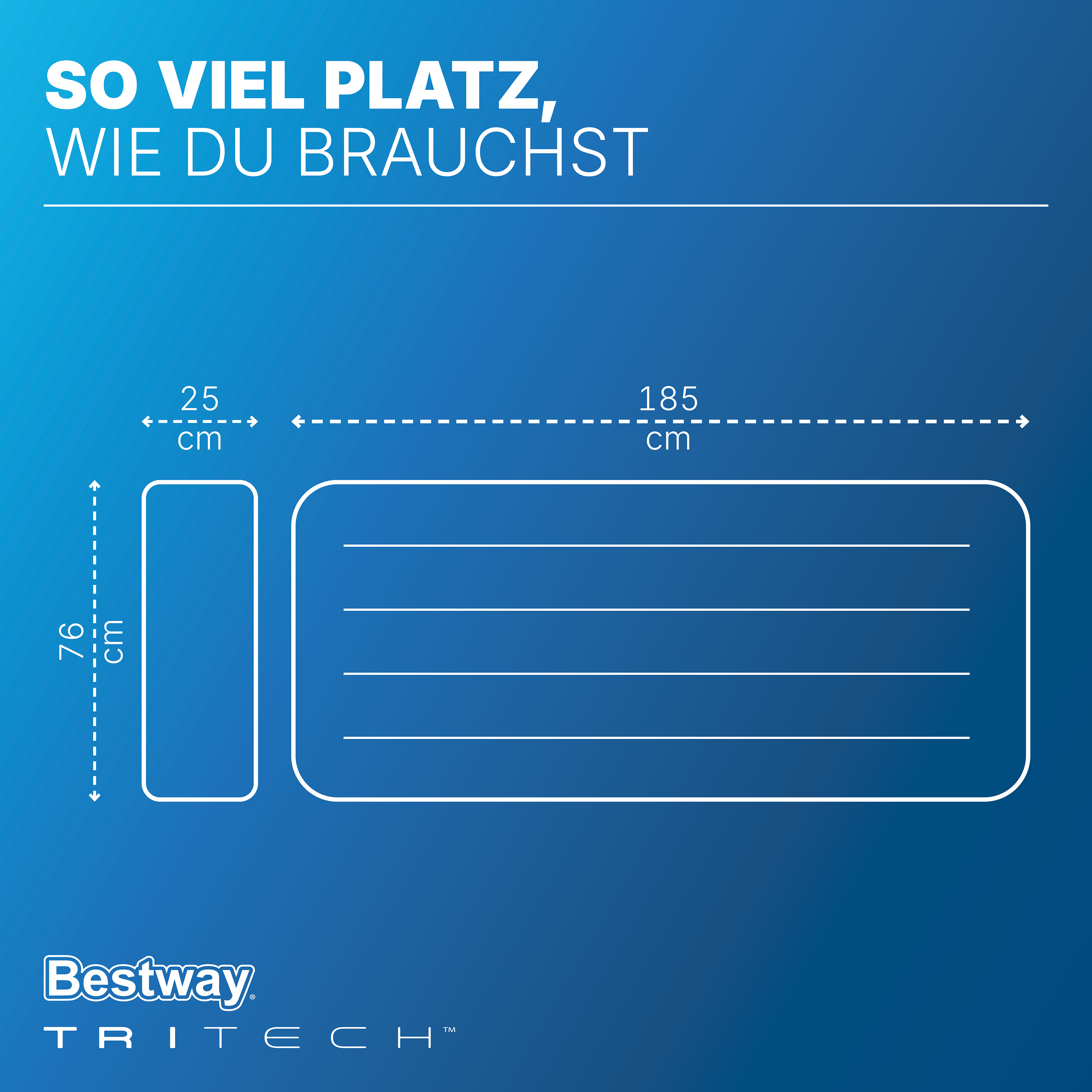 TriTech® Single-Luftbett 185 x 76 x 25 cm