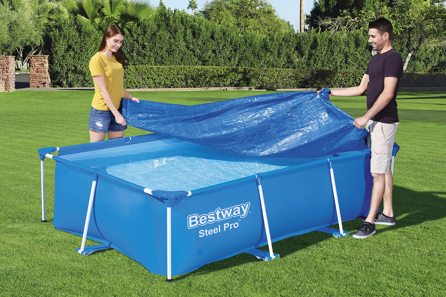 Flowclear™ PE-Abdeckplane 264 x 174 cm, blau, eckig