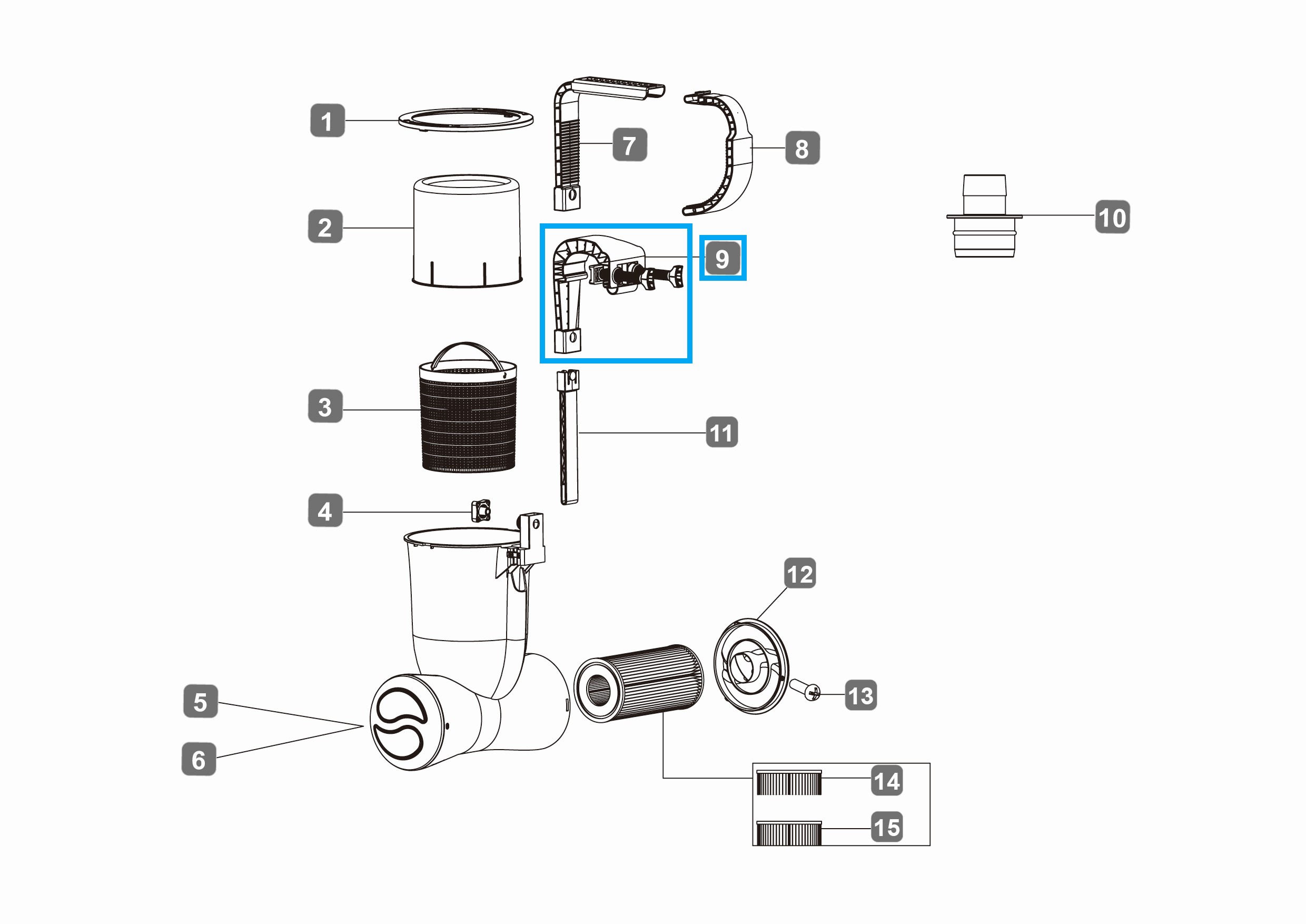 Bestway® Spare Part frame pool hook (white) for Flowclear™ Skimatic™ filter units (58462, 58469)