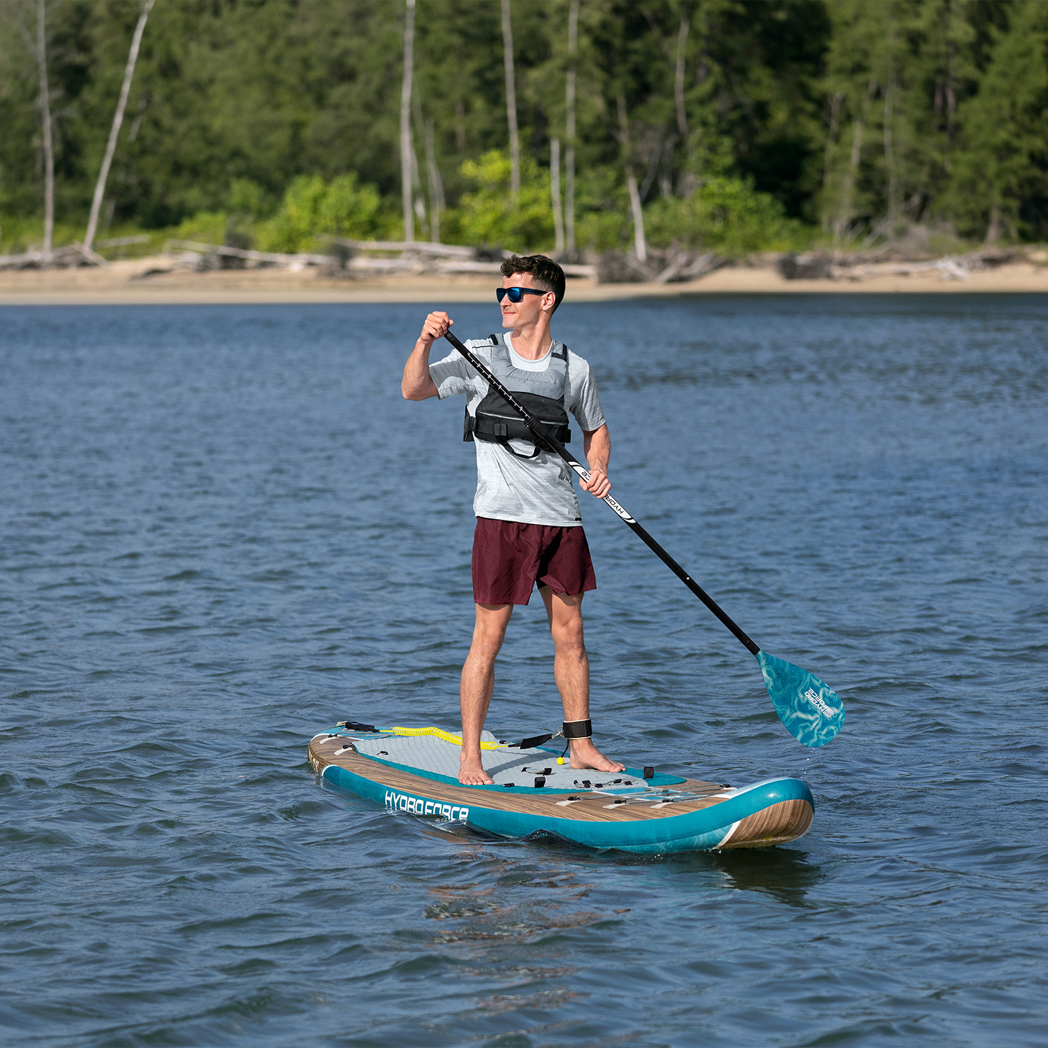 Hydro Force® SUP Touring Board-Set Glider Elite™ mit Sitz 381 x 79 x 15 cm