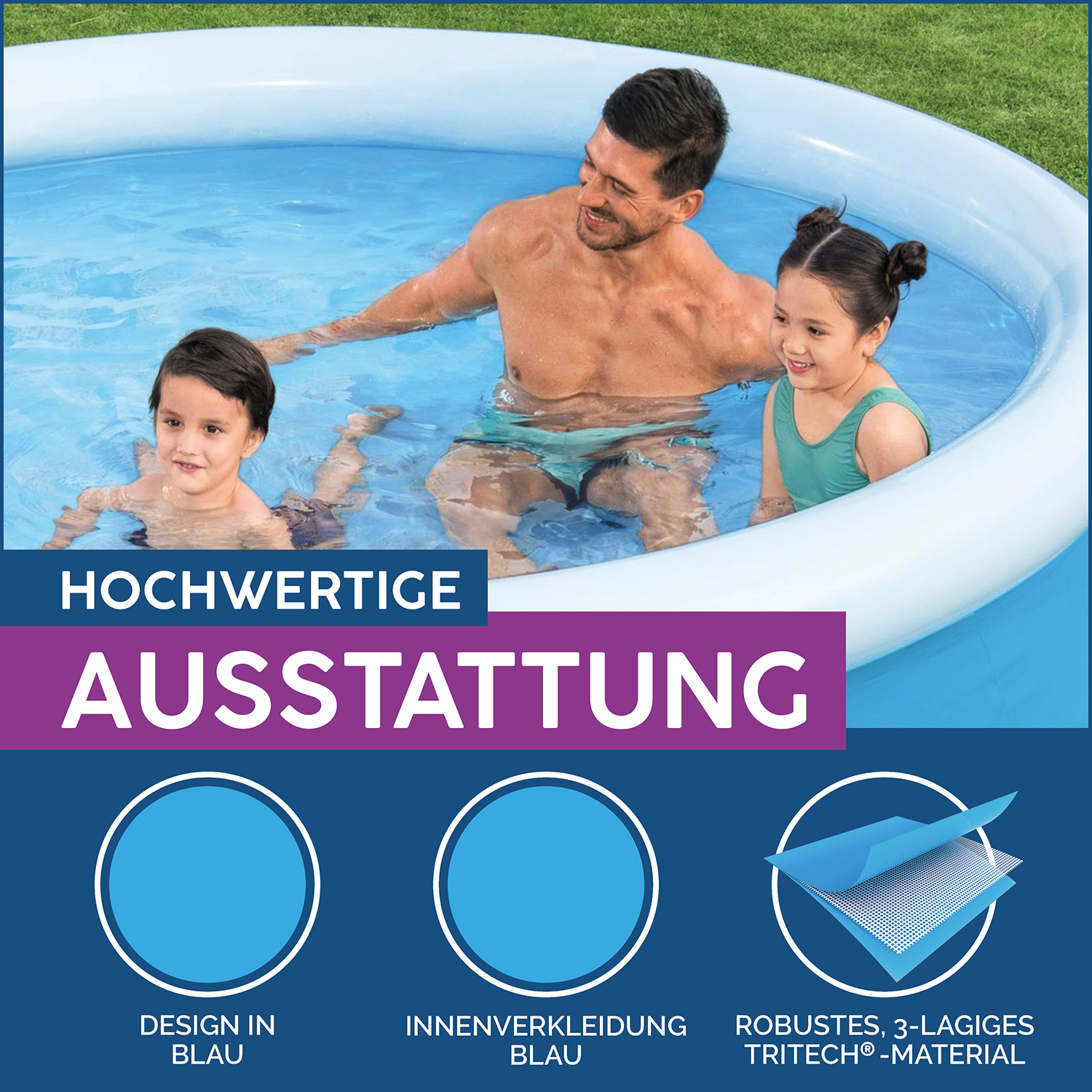 Fast Set™ Aufstellpool ohne Pumpe Ø 305 x 76 cm, blau, rund