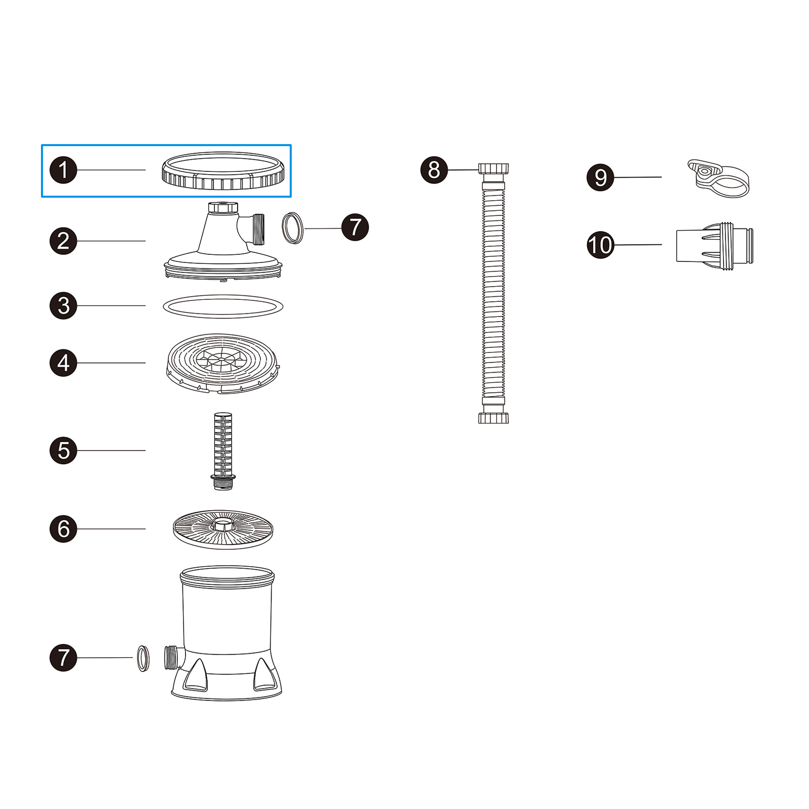 Bestway® Ersatzteil Randabdeckung für Bestway® Polysphere™ Filterpumpe 5.678 l/h