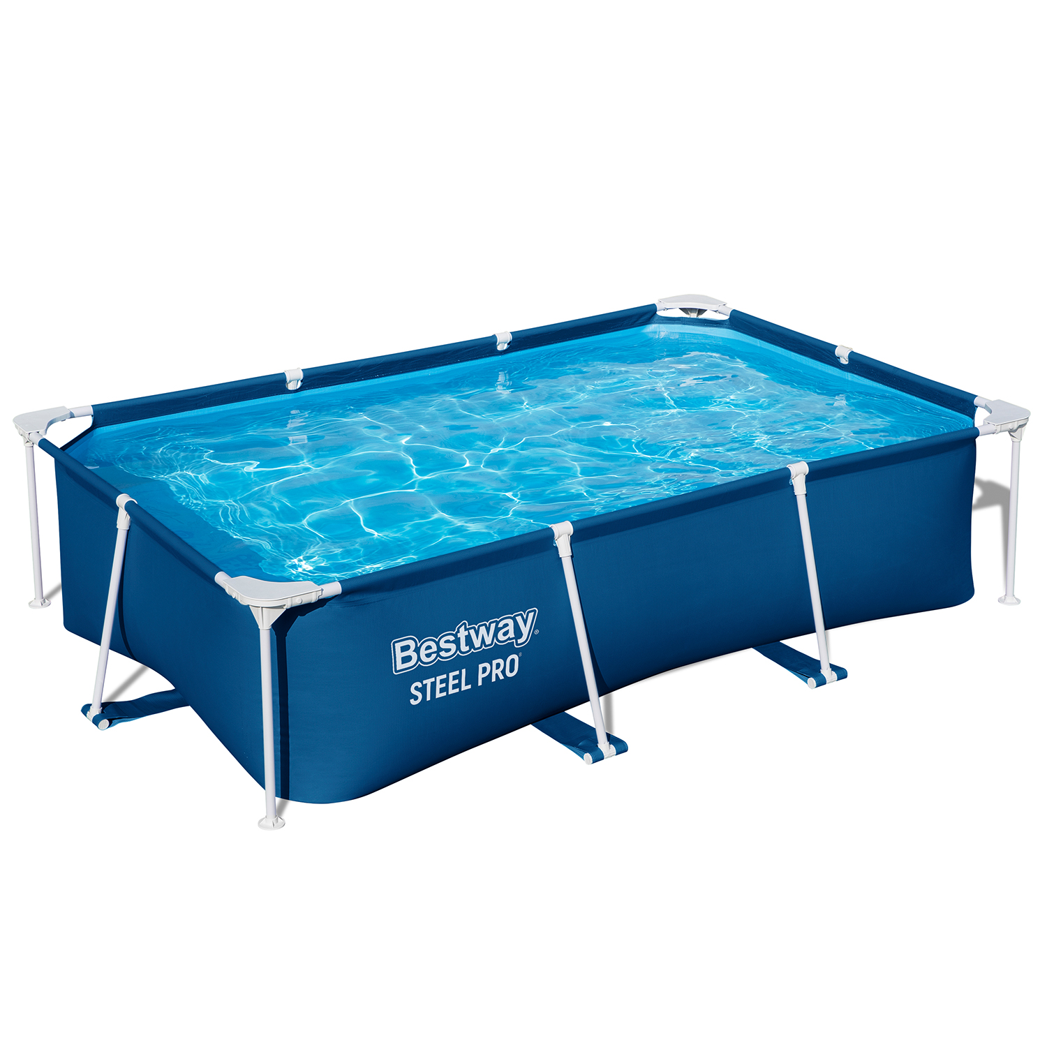Steel Pro® Frame Pool ohne Pumpe 259 x 170 x 61 cm, dunkelblau, eckig