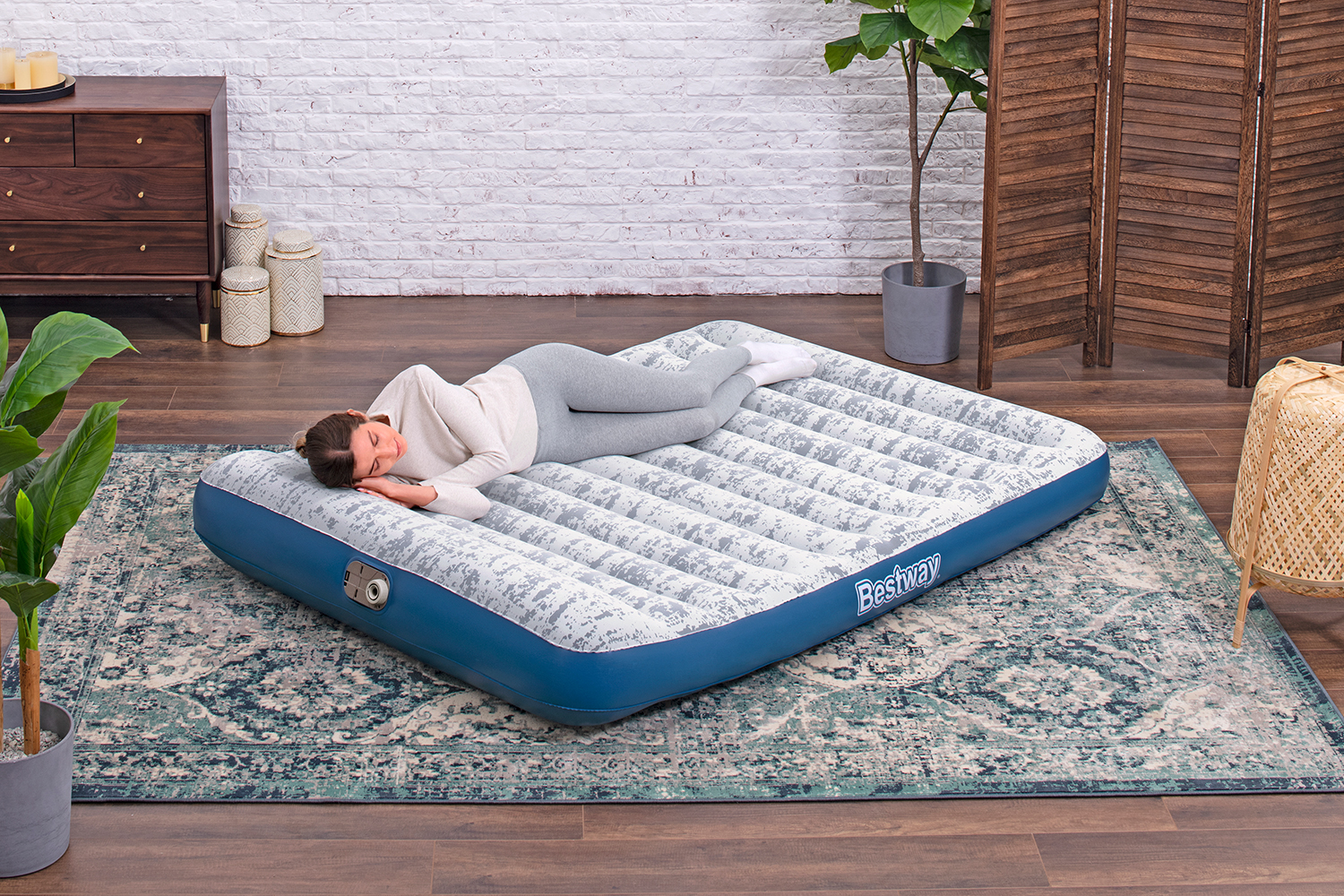 TriTech® Doppelluftbett Fashion Flock™ mit integrierter Elektropumpe 203 x 152 x 30 cm