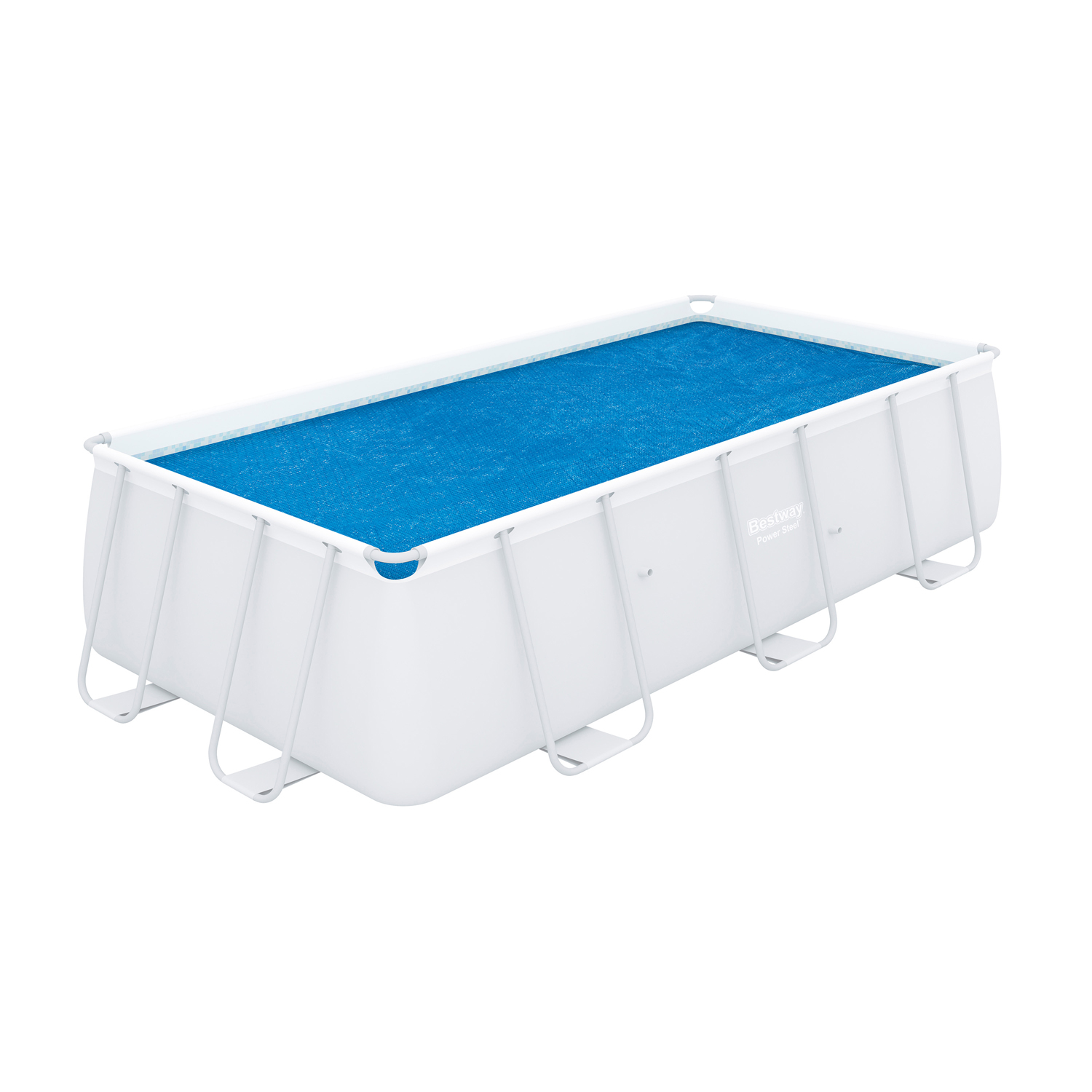 PE-Solarabdeckplane 380 x 180 cm, blau, eckig