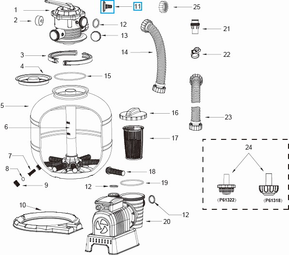 Bestway® Spare Part Hose adaptor for Flowclear™ sandfilter units (from 2019 | several from 2017)